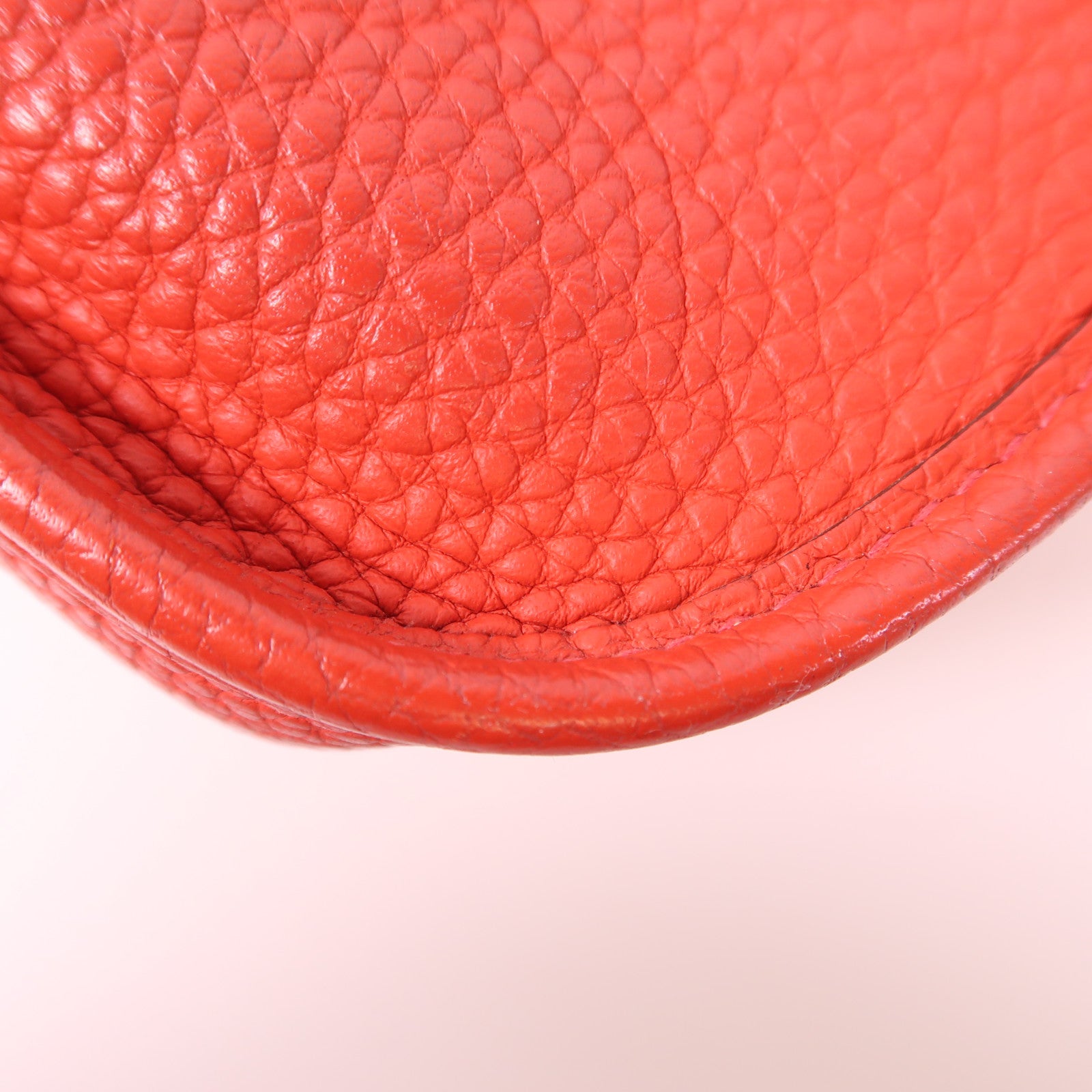 HERMES Clemence皮革Evelyne TPM銀扣肩背袋Rose De Coeur