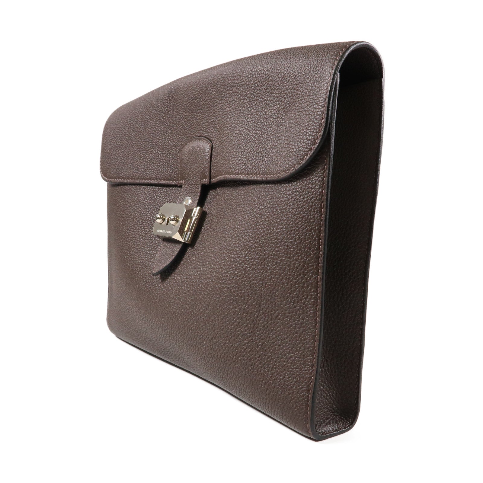 HERMES Togo皮革Sac A Depeches Messenger 29銀扣肩背袋啡色