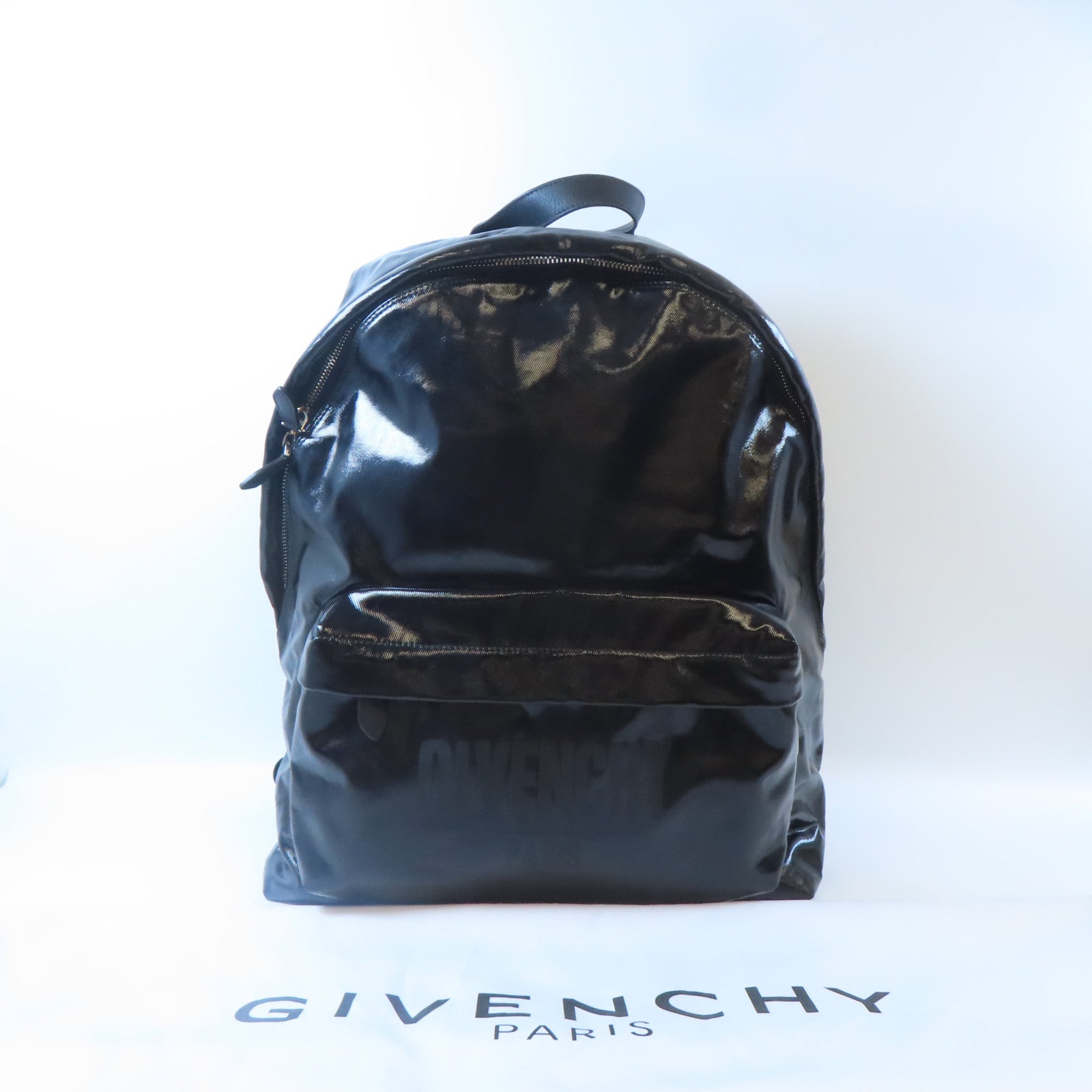 GIVENCHY PVC Backpack銀扣背包黑色