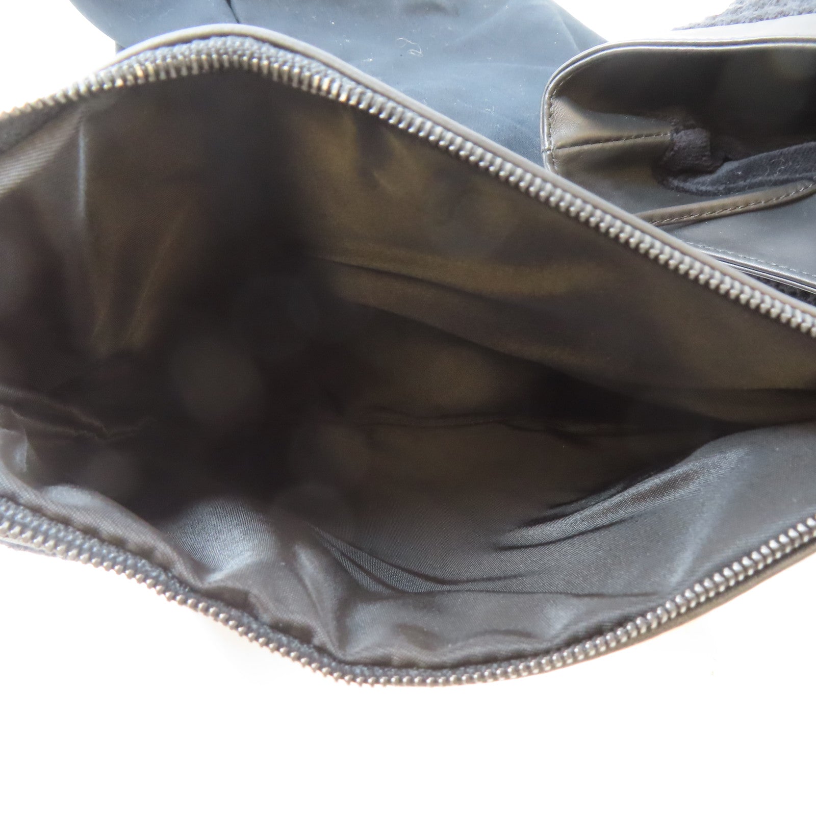 CHANEL 布料/皮革Tote Bag黑扣手挽袋黑色