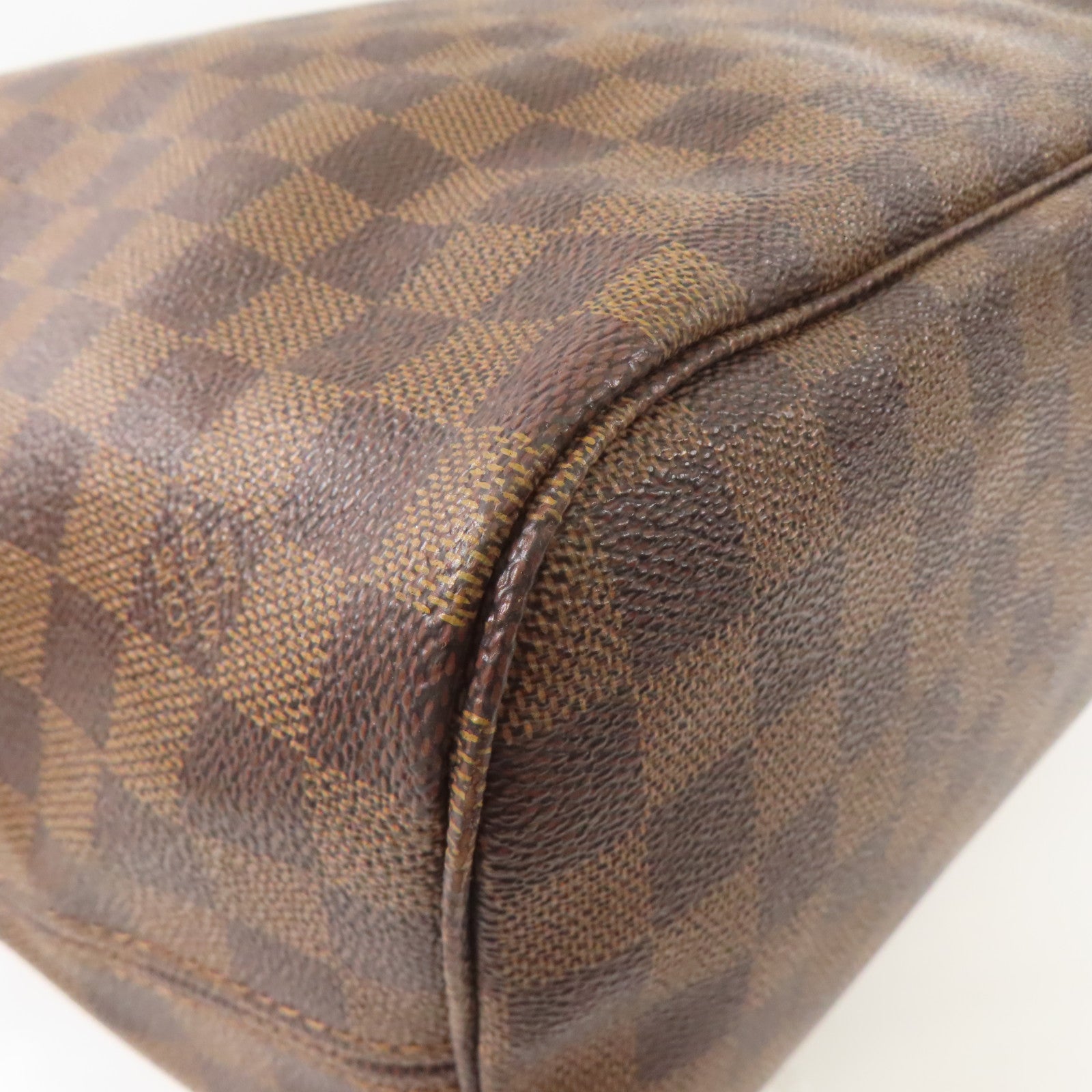 LOUIS VUITTON Damier Neverfull MM金扣肩背袋