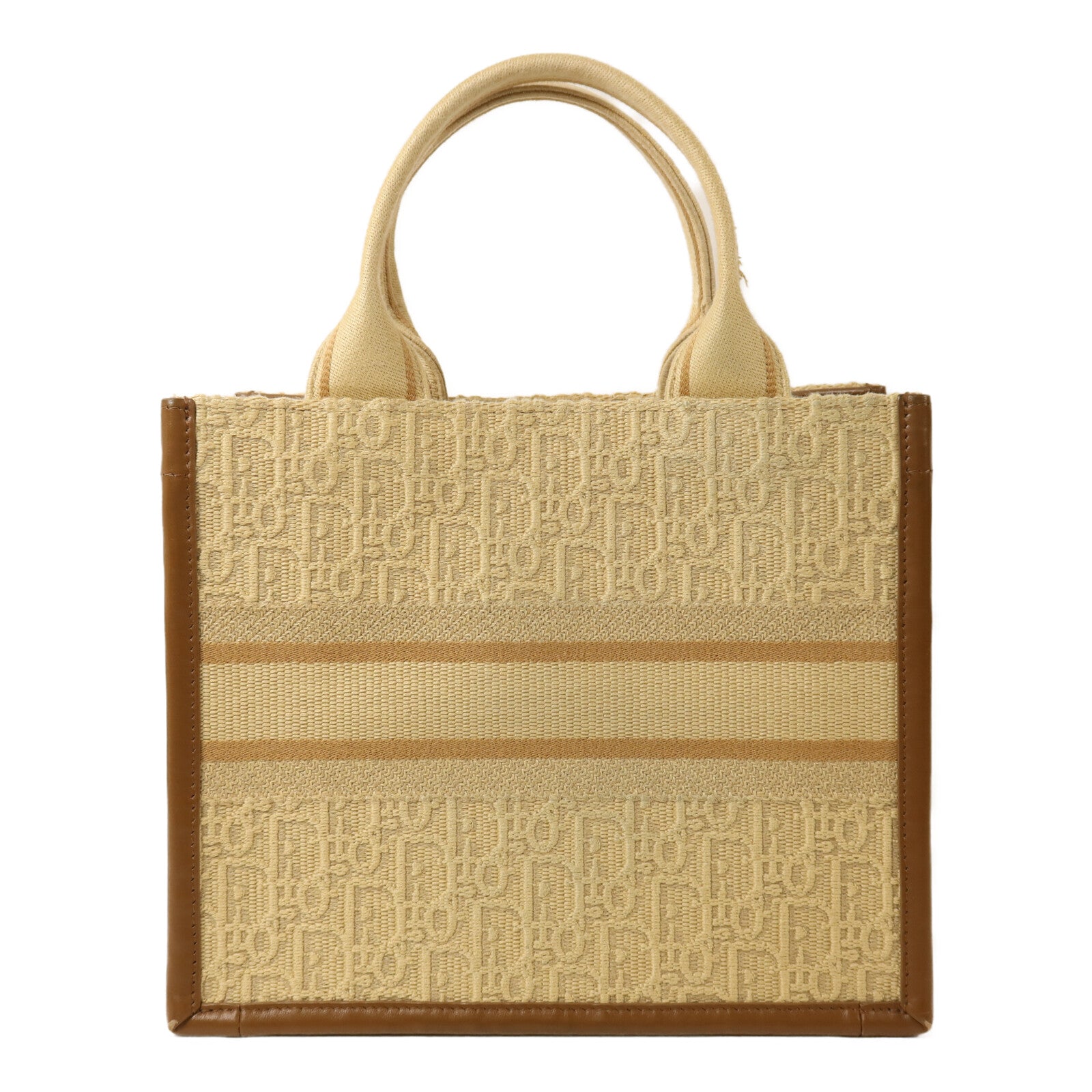 Dior 牛皮皮革/帆布Book Tote PM金扣手挽肩背兩用袋