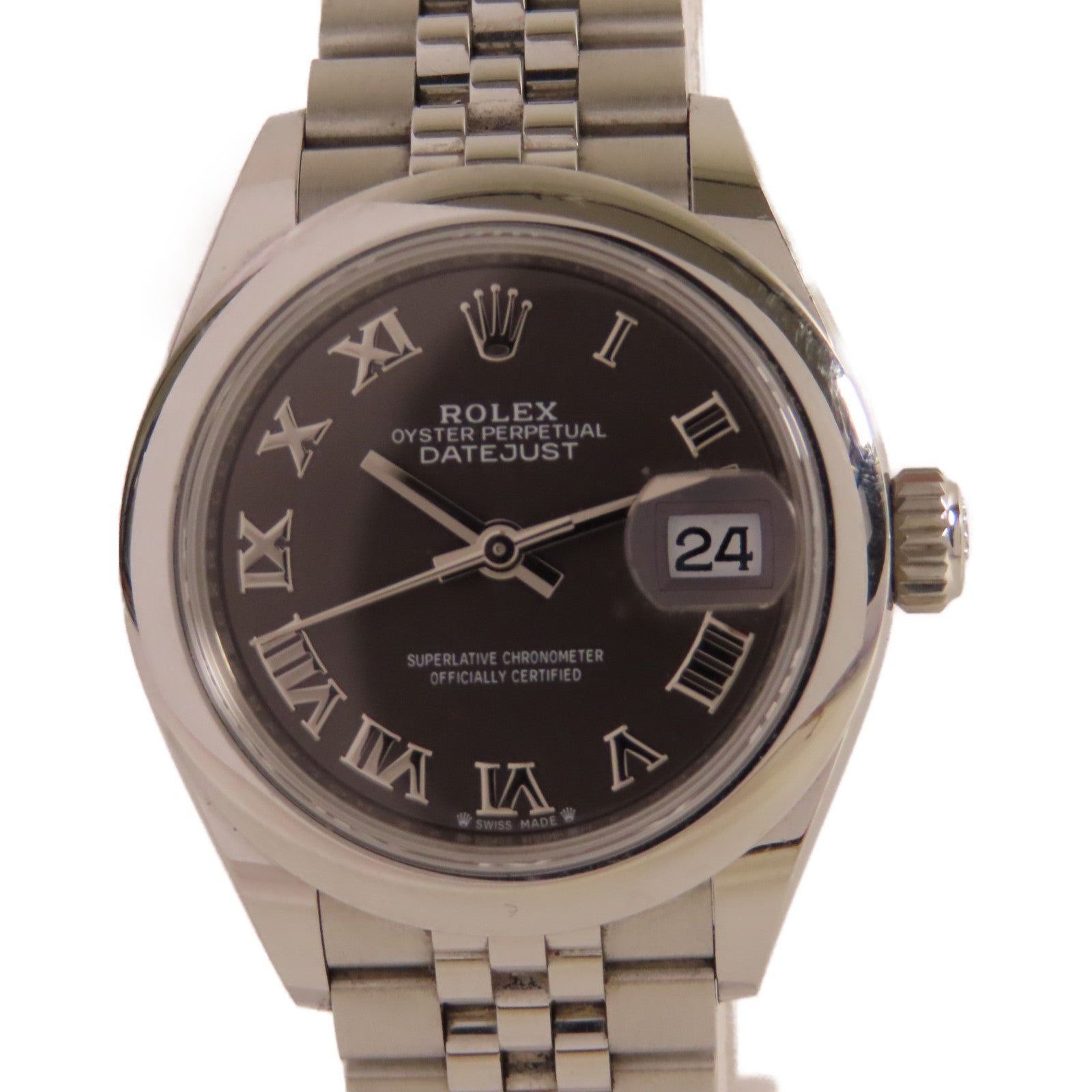 ROLEX Lady Datejust Watch不鏽鋼自動機芯手錶碳灰色
