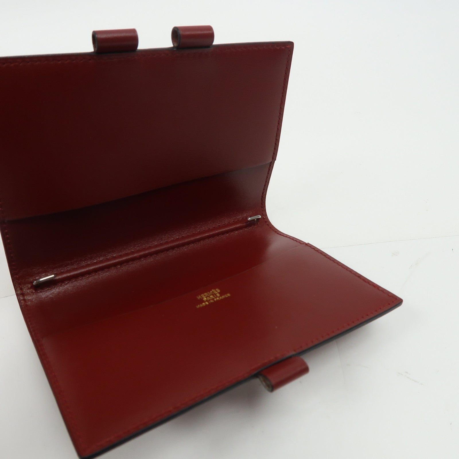 HERMES (PRICE DOWN) Agenda Cover Case Box Calf Leather Red
