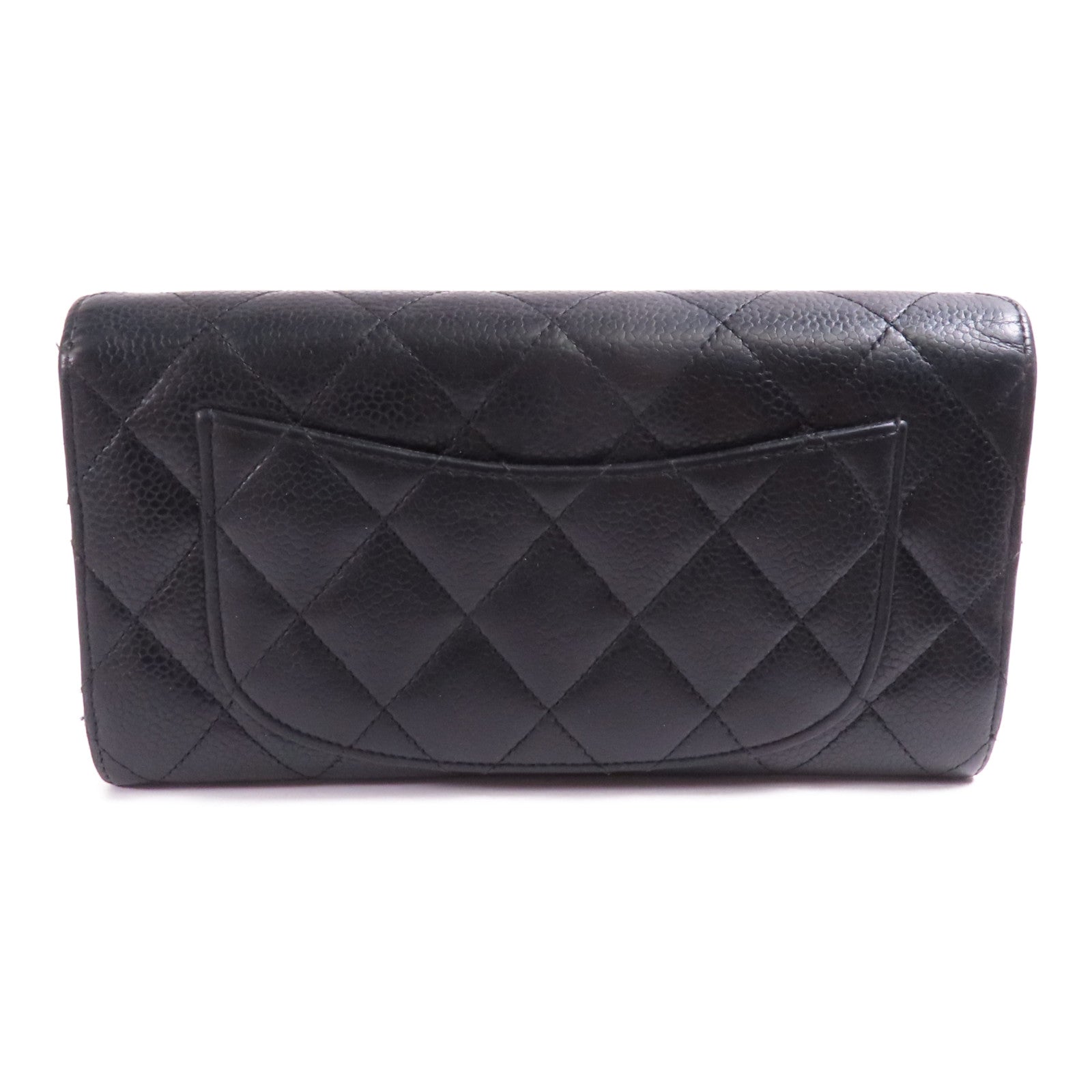 CHANEL 牛皮皮革Long Wallet金扣長錢包
