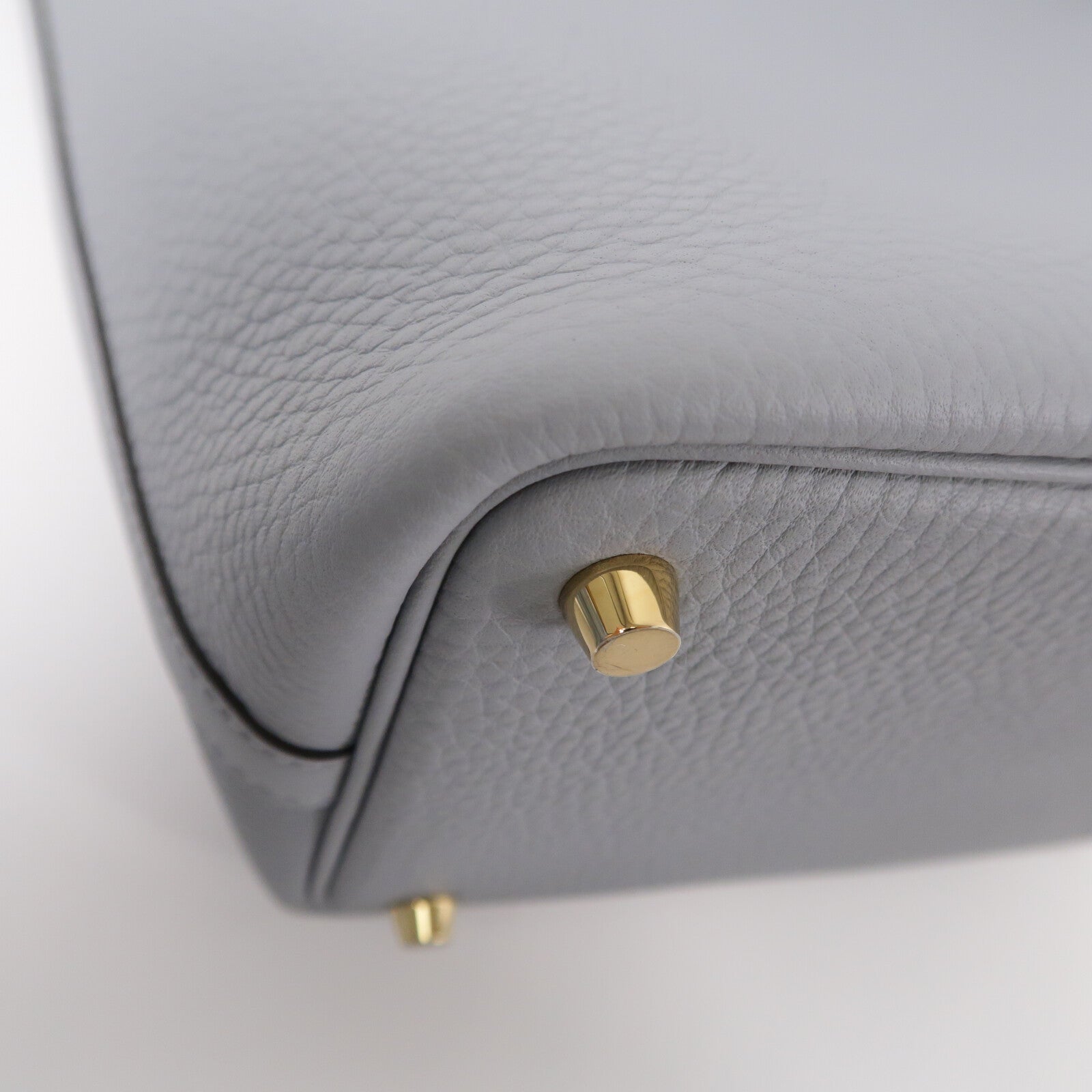 HERMES Clemence皮革Picotin PM手挽袋Gris Pantin