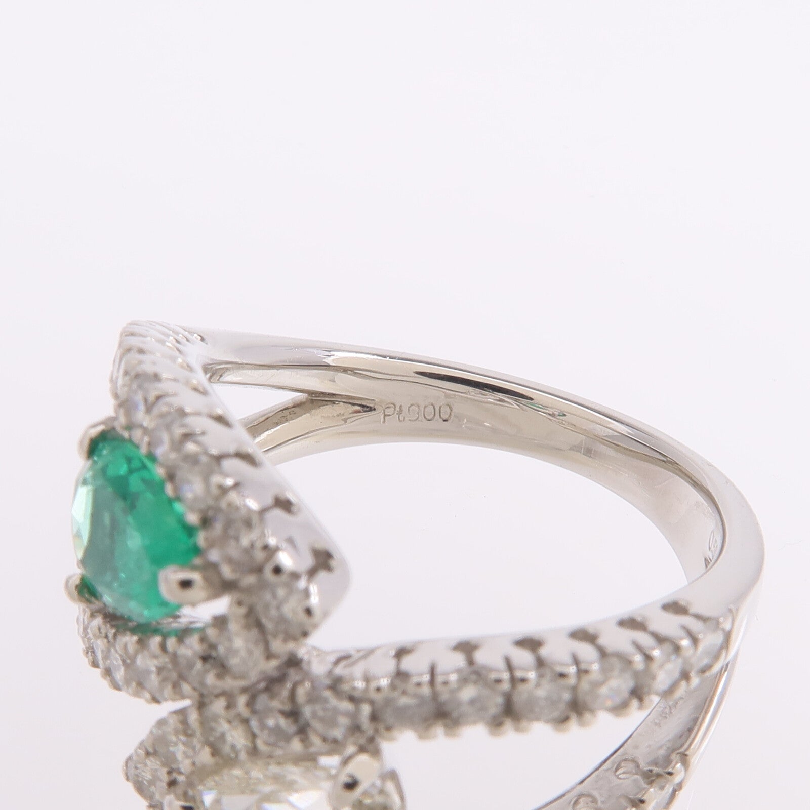 JEWELRY PT950鉑金Emerald Diamond Ring綠寶石/鑽石戒指