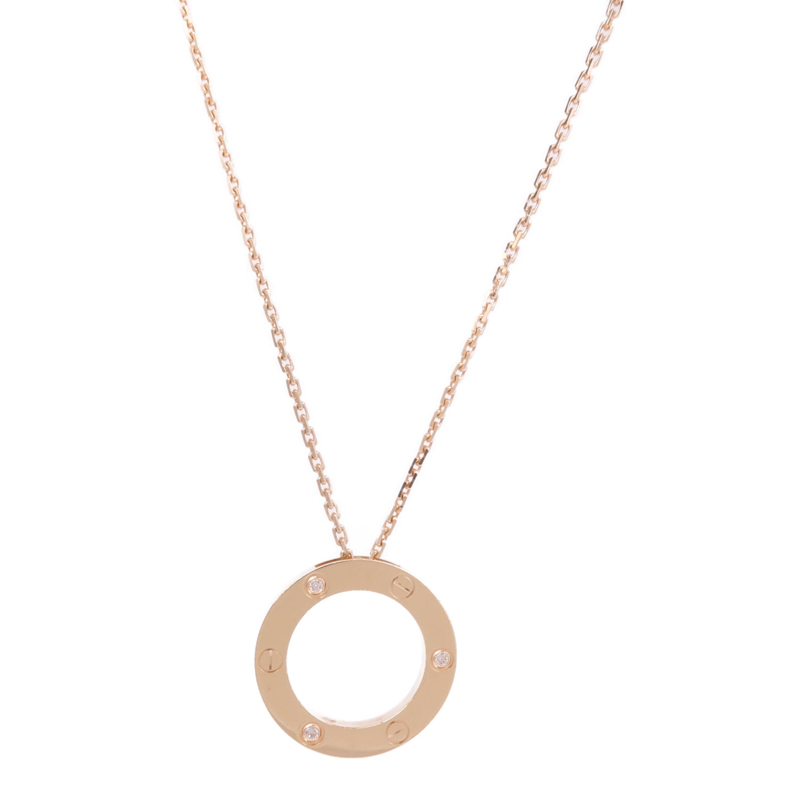 CARTIER 18K玫瑰金Love Pendant 3 Diamond鑽石項鍊