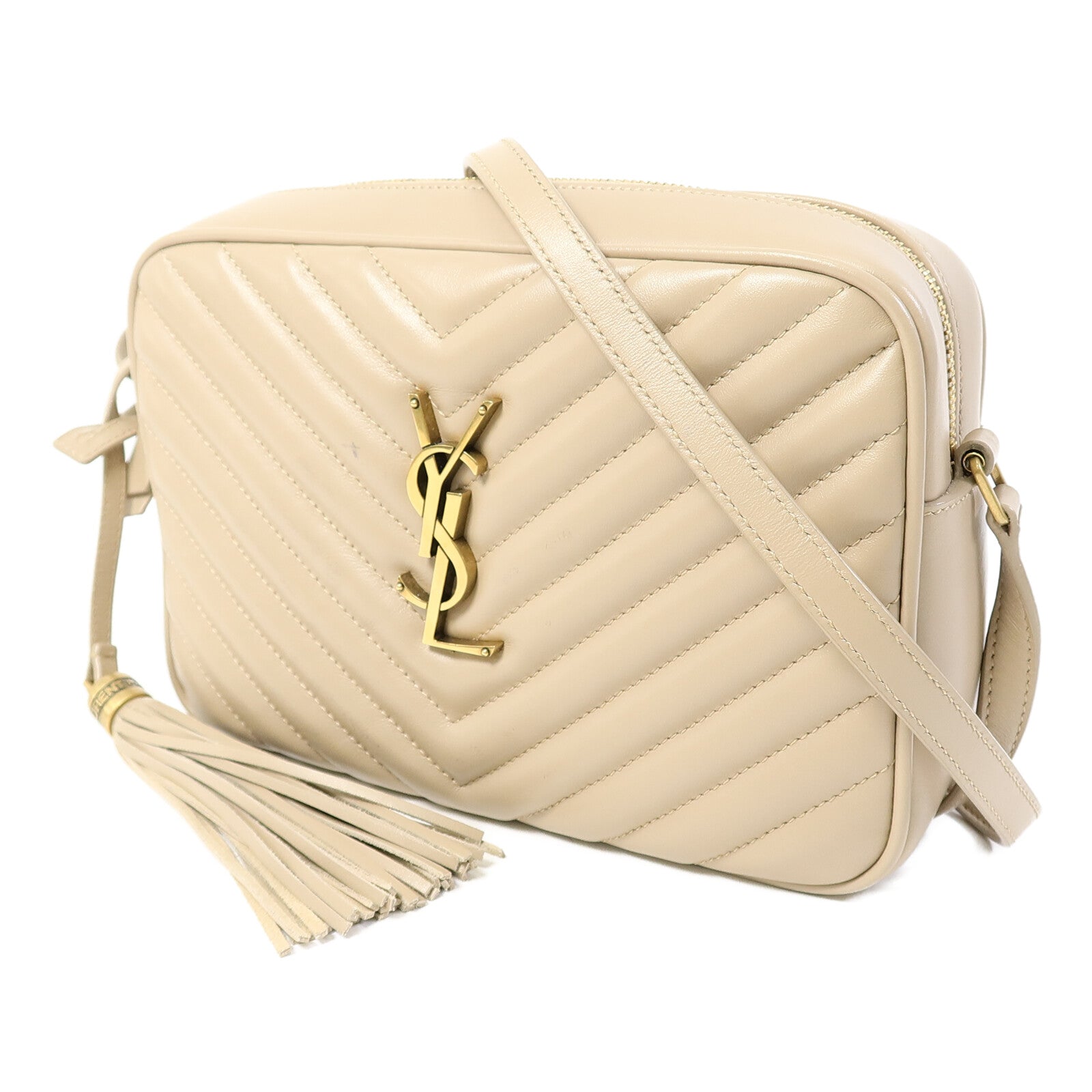 SAINT LAURENT 牛皮皮革LOU Monogram Camera Shoulder Bag金扣肩背袋