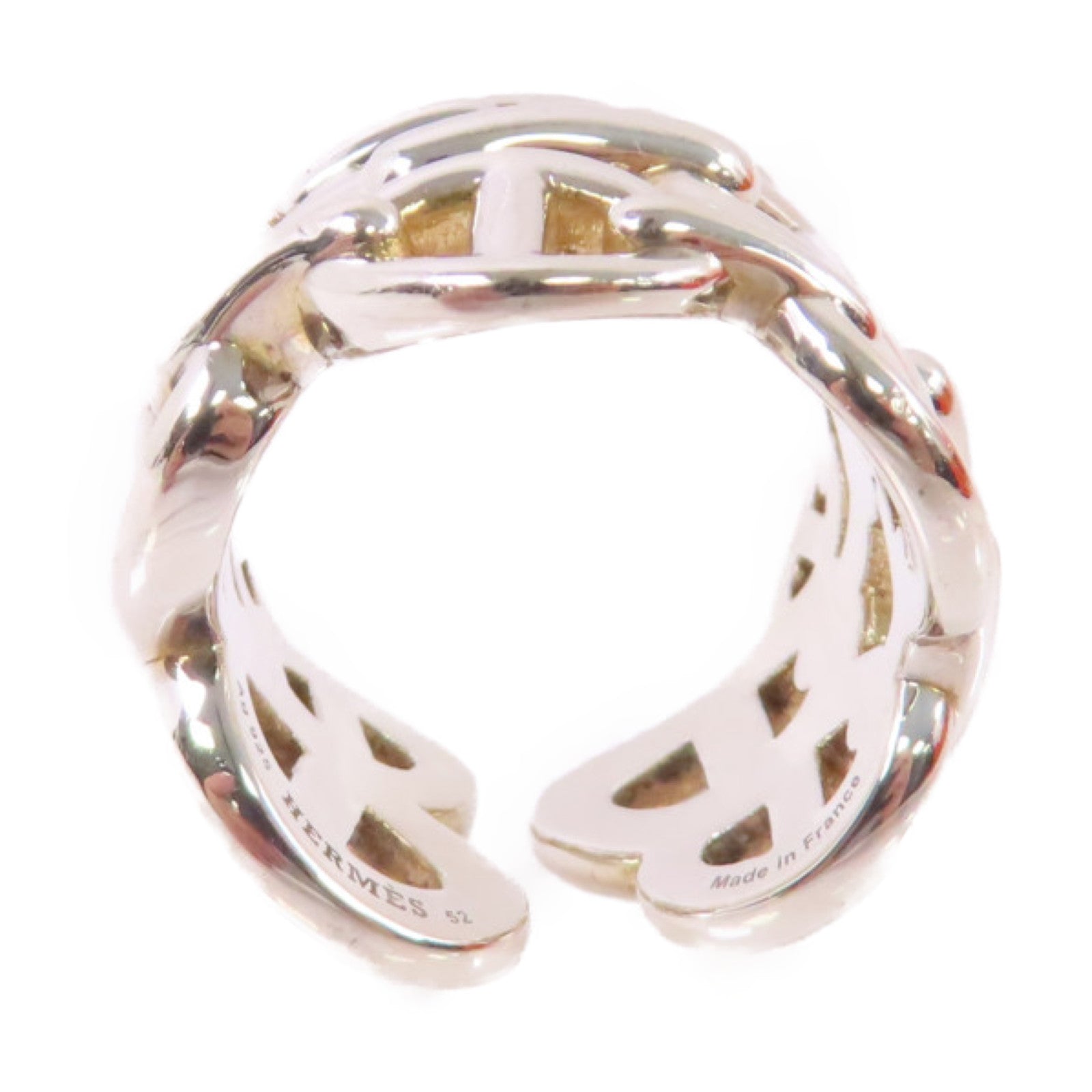HERMES 925純銀Chaine D Ancre Enchainee Large Model Ring戒指#52/US#5.5