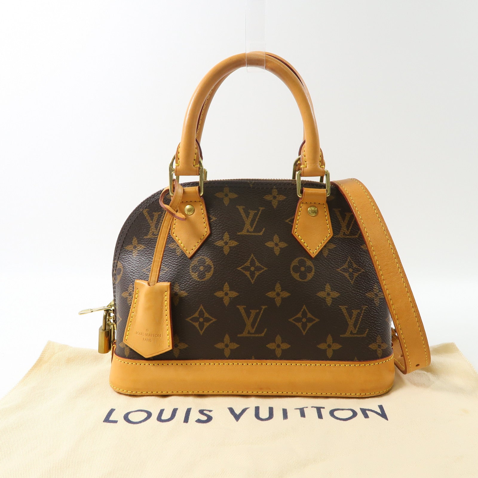 LOUIS VUITTON Monogram Alma BB金扣手挽肩背兩用袋啡色