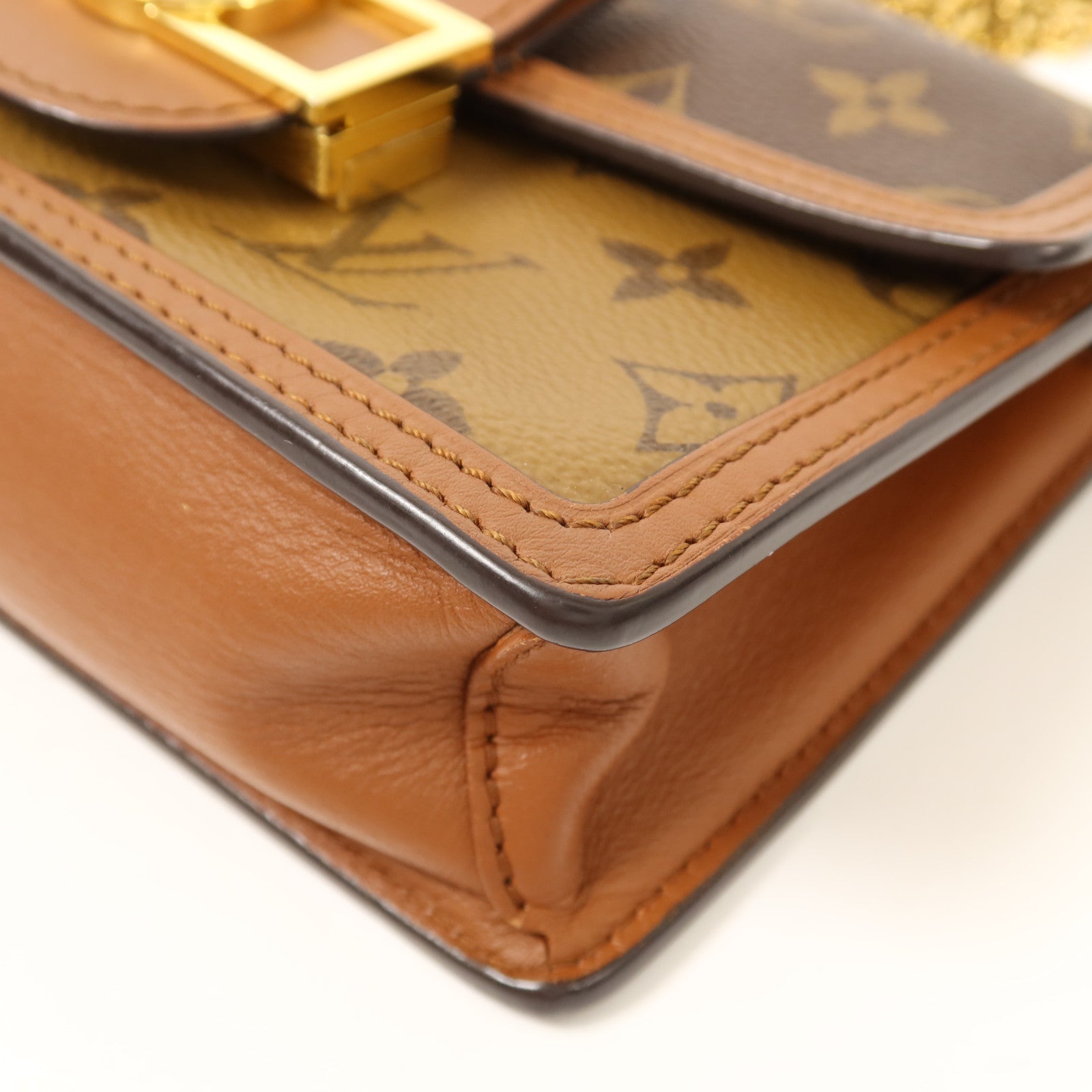 LOUIS VUITTON Monogram Reverse Dauphinec金扣鏈帶肩背袋