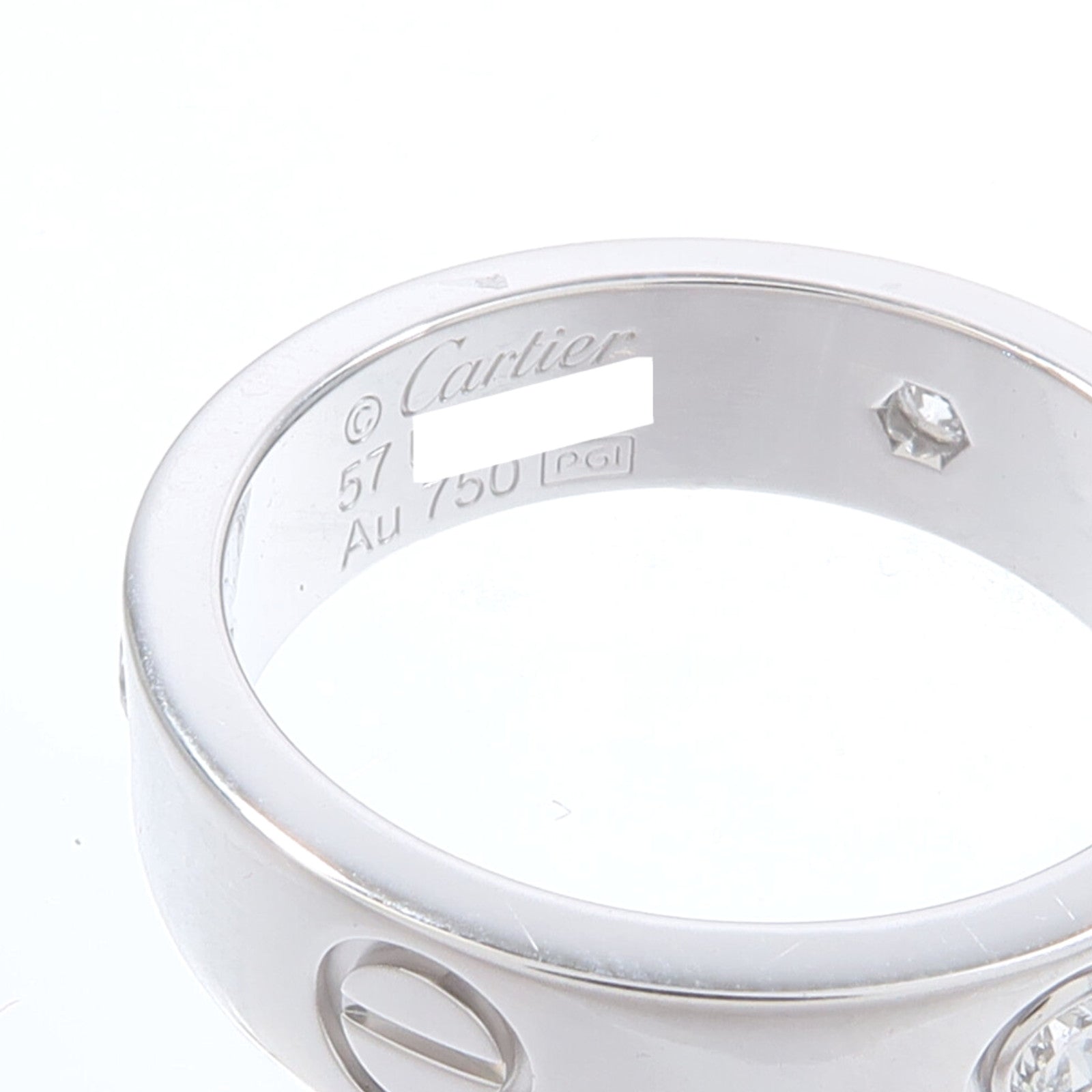CARTIER 18K白金Love Ring 3 Diamonds鑽石戒指
