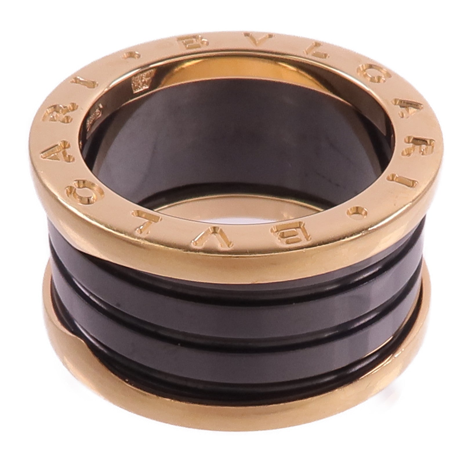 BVLGARI 18K玫瑰金/陶瓷B-zero1戒指