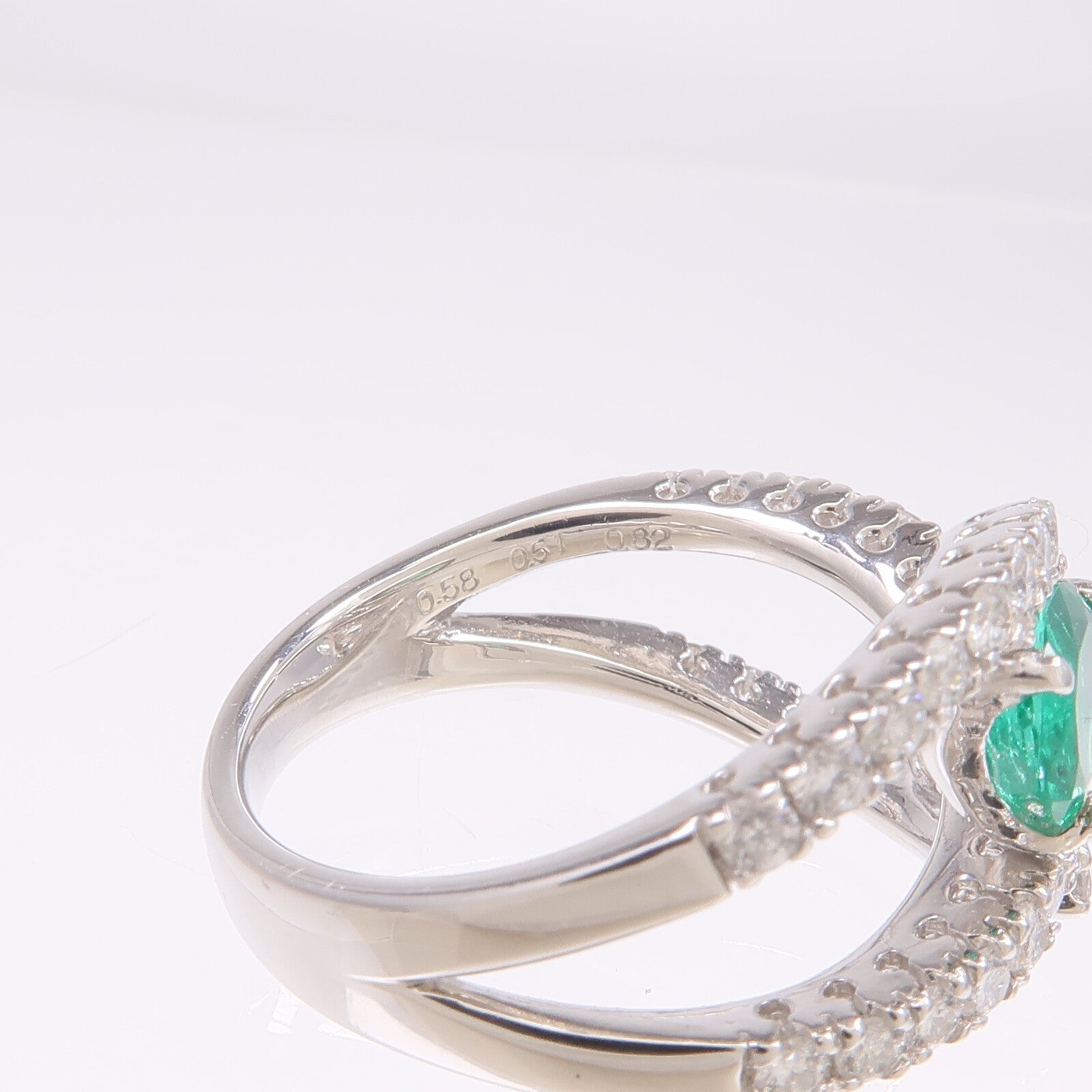 JEWELRY PT950鉑金Emerald Diamond Ring綠寶石/鑽石戒指