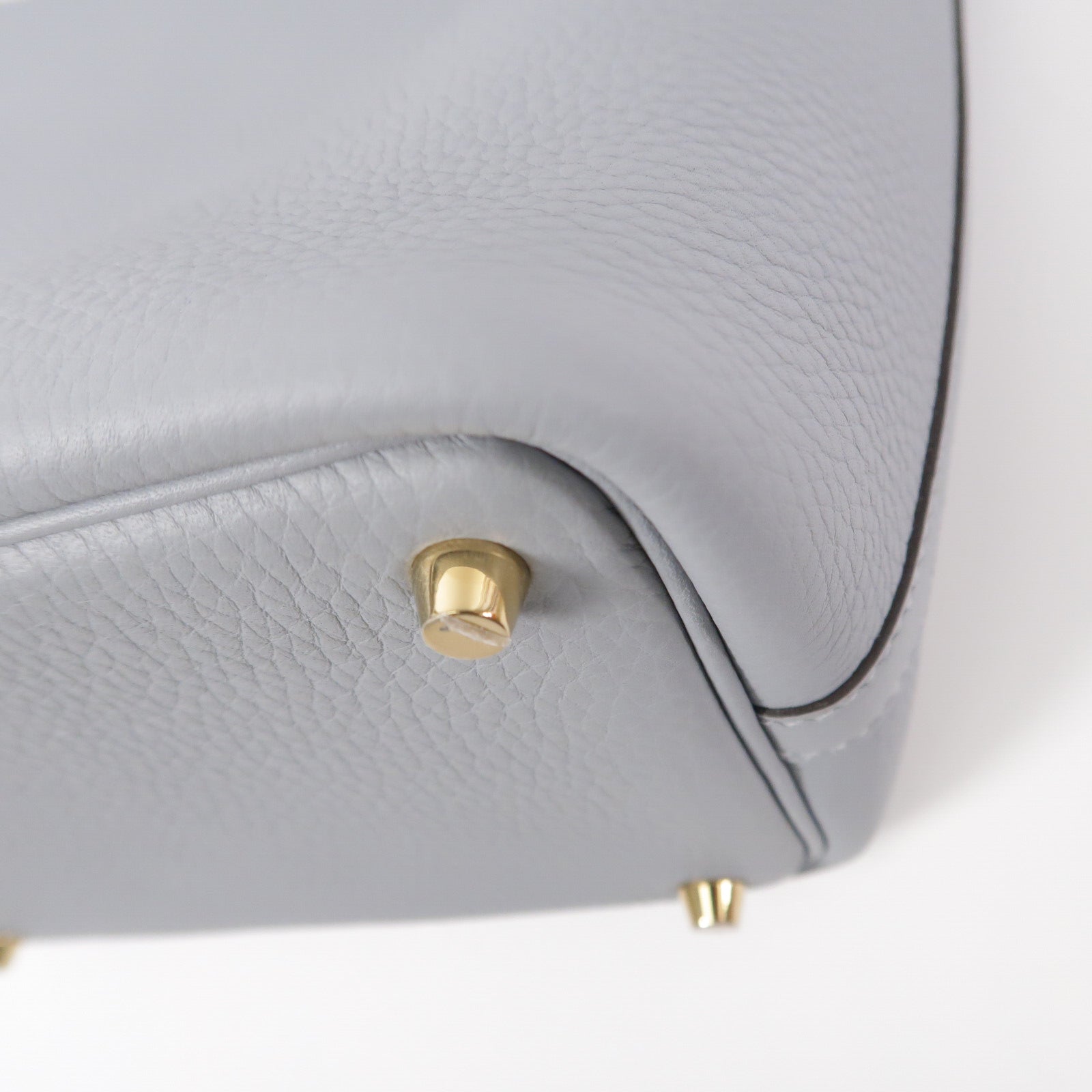 HERMES Clemence皮革Picotin PM手挽袋Gris Pantin