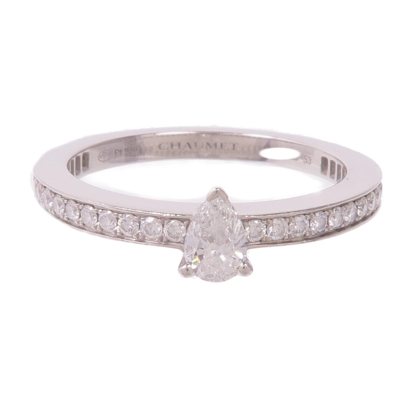 Chaumet PT950鉑金Triomphe De Chaumet Ring鑽石戒指US#6.5