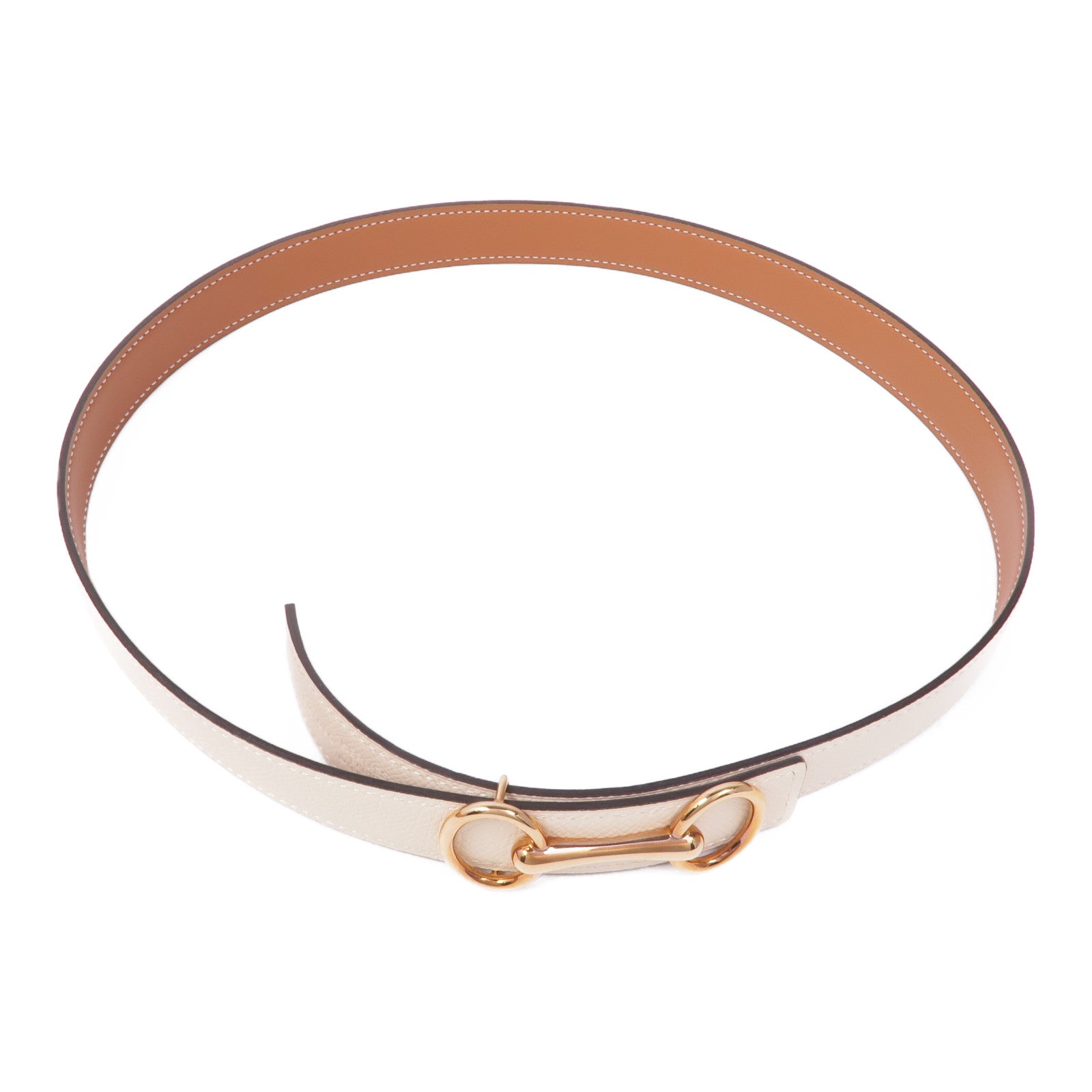 HERMES Epsom皮革Belt金扣皮帶