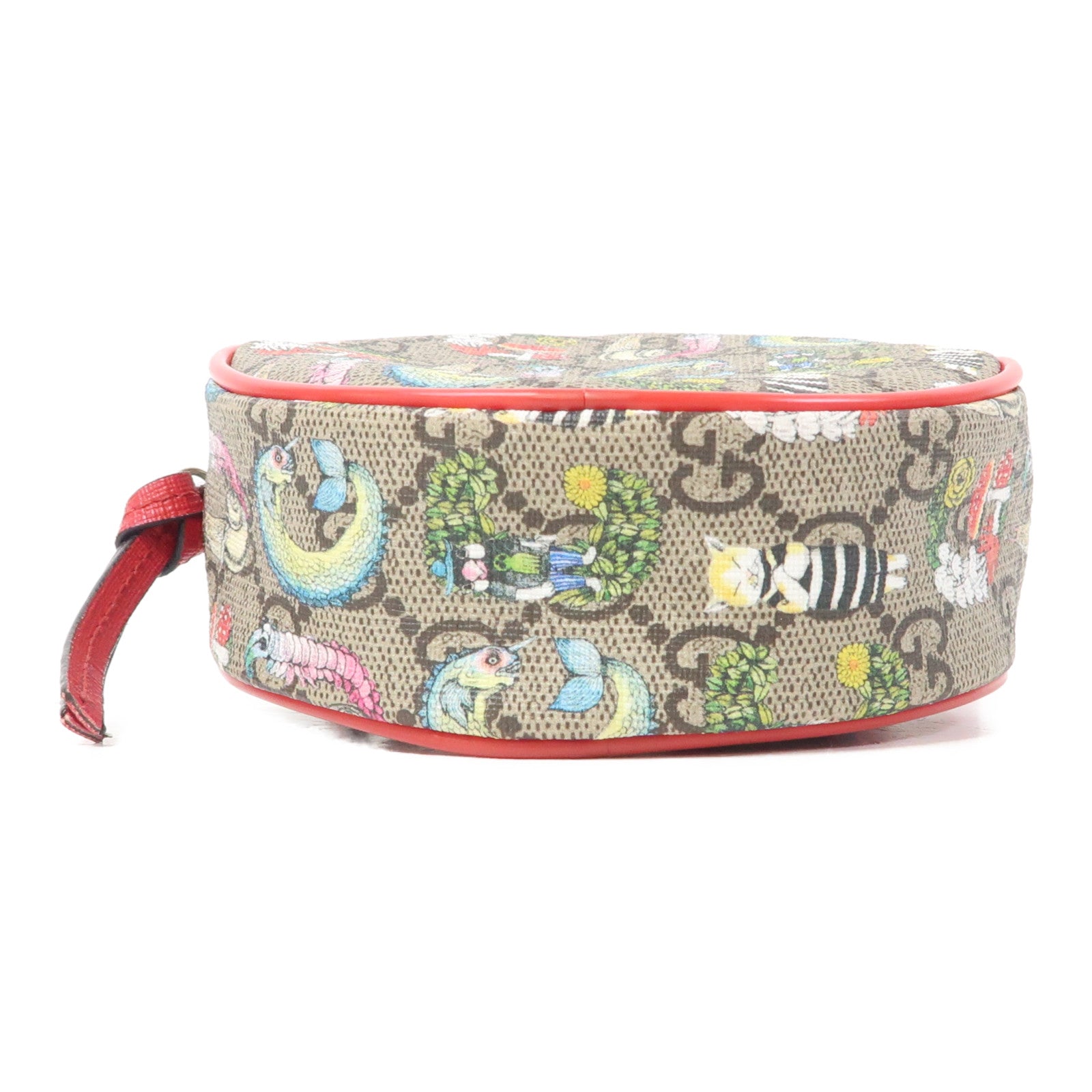 GUCCI 塗層帆布Yuko Higuchi Belt Bag銀扣腰包啡色/紅色