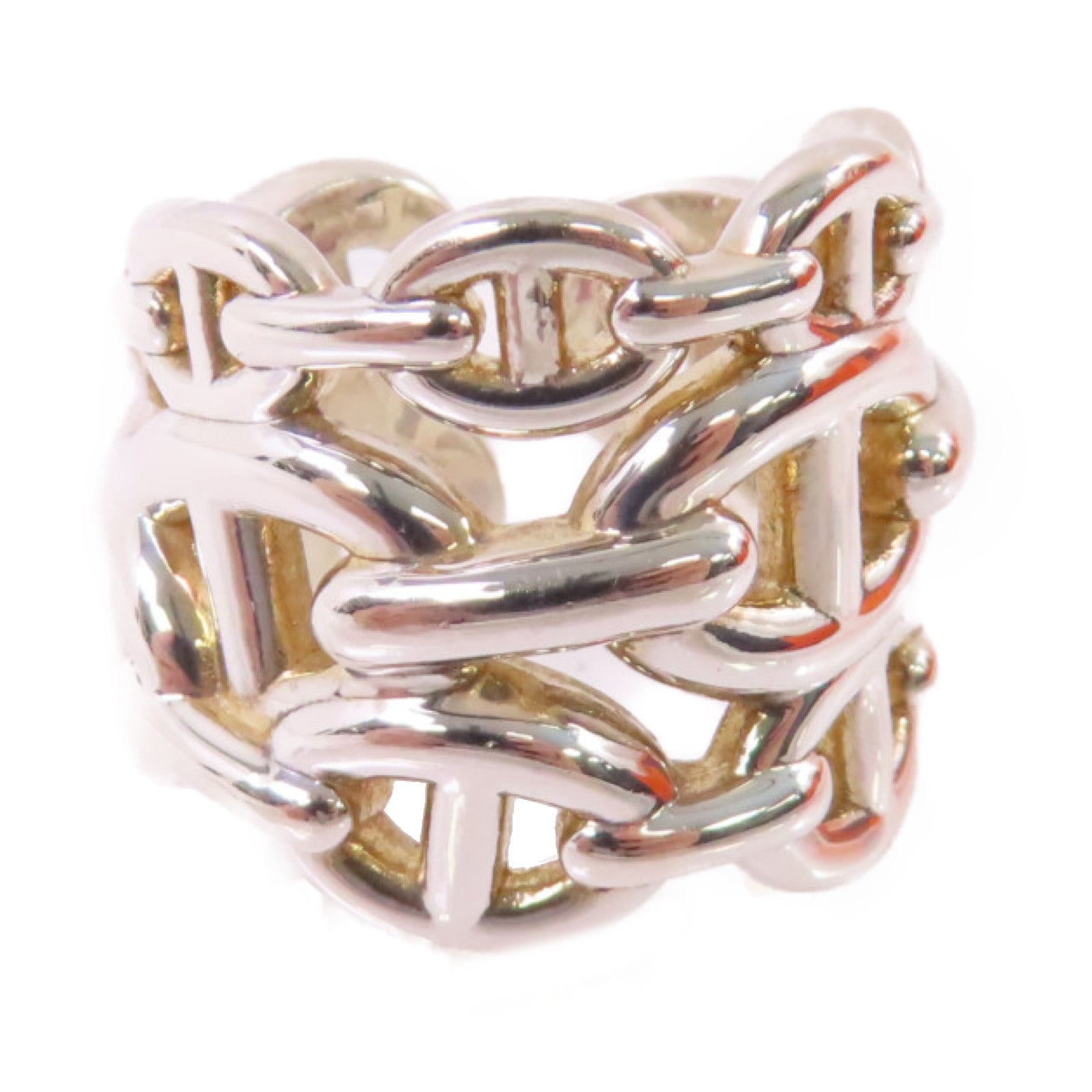 HERMES 925純銀Chaine D Ancre Enchainee Large Model Ring戒指#52/US#5.5