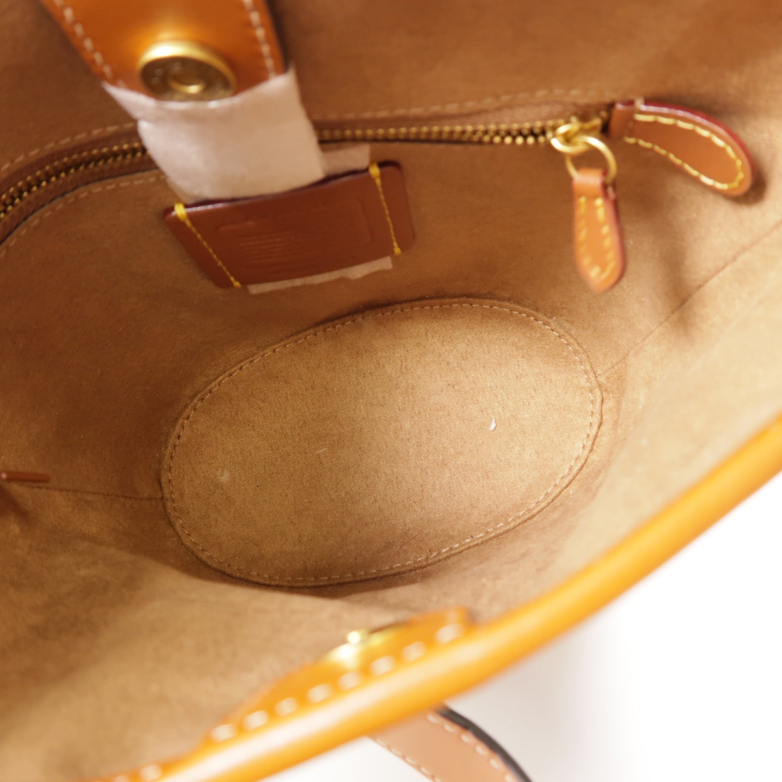 COACH 塗層帆布2 Way Shoulder金扣手挽肩背兩用袋棕色