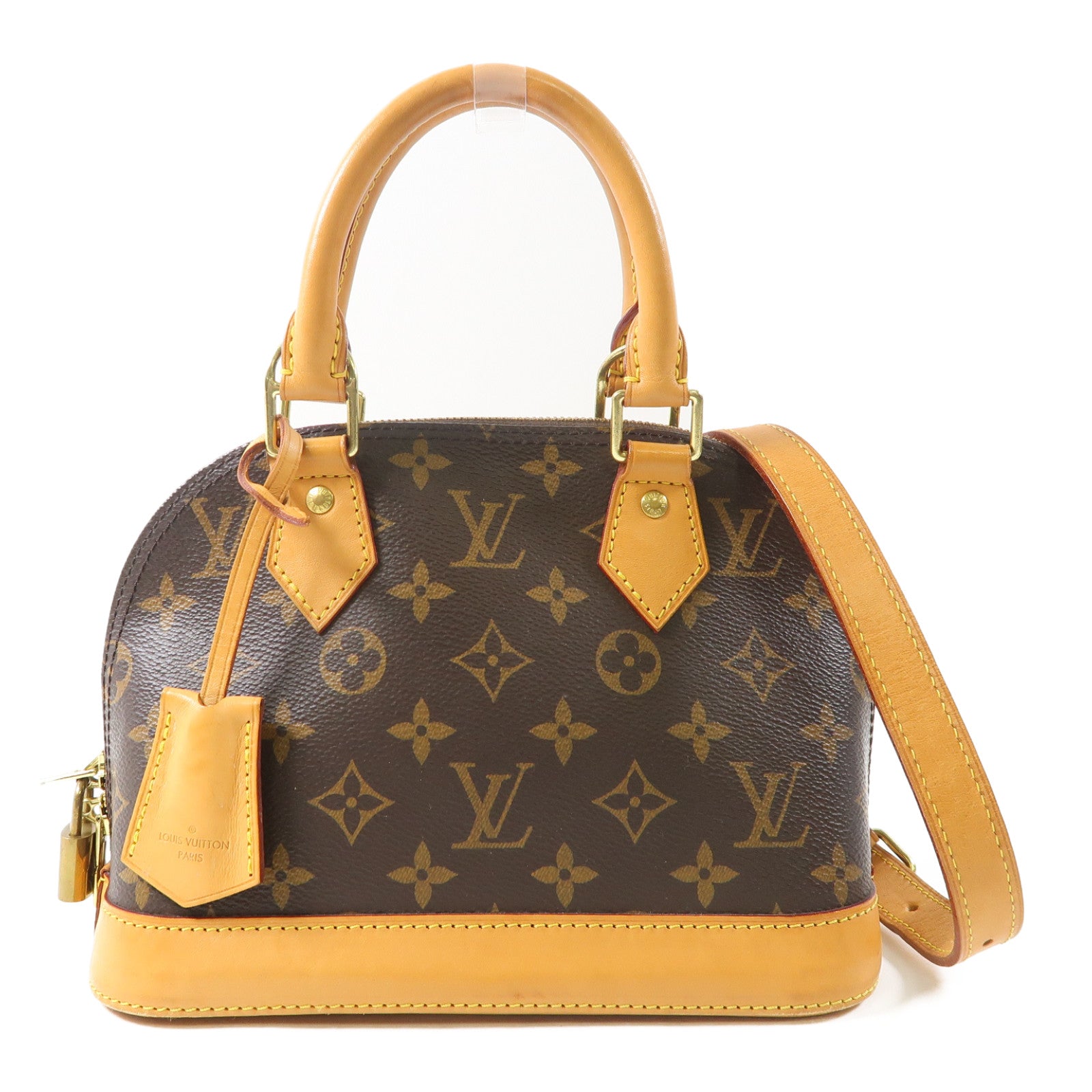 LOUIS VUITTON Monogram Alma BB金扣手挽肩背兩用袋啡色