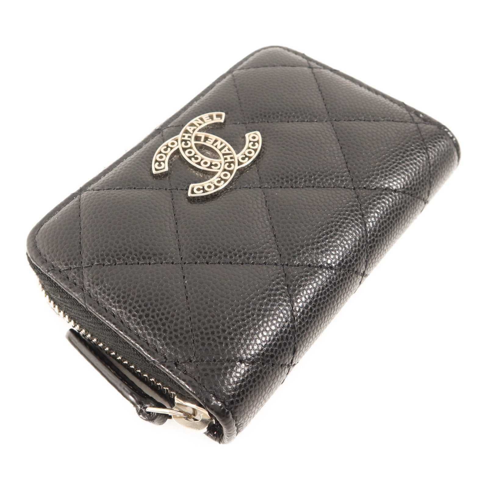 CHANEL 牛皮皮革Card Case銀扣卡片套