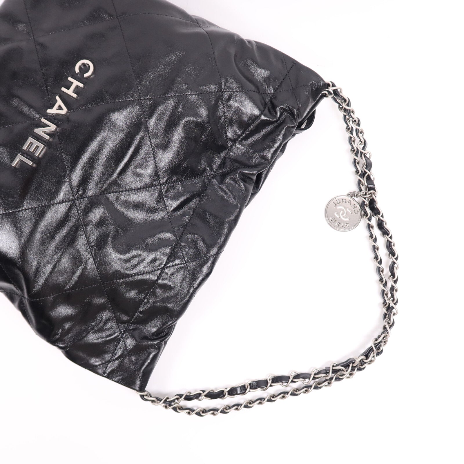 CHANEL 牛皮皮革Chanel 22 Small銀扣鏈帶肩背袋