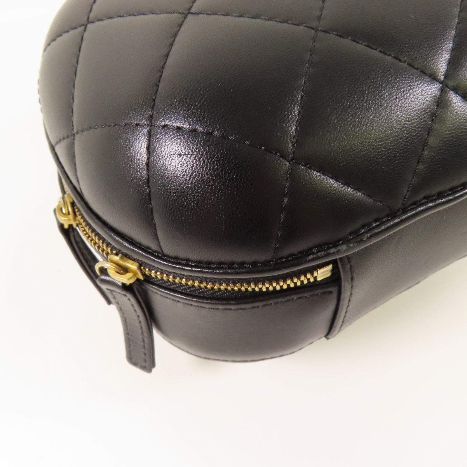 CHANEL CC GHW Small Vanity Case 2Way Shoulder Hand Bag Calfskin Leather Black