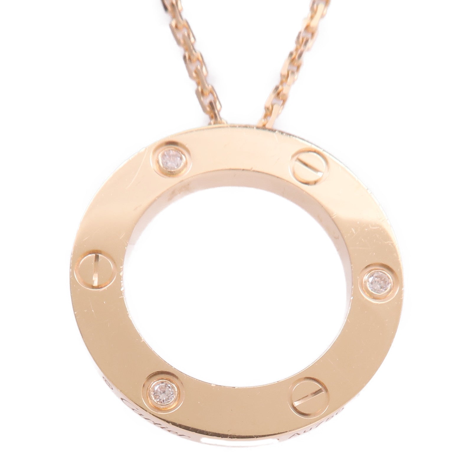 CARTIER 18K玫瑰金Love Pendant 3 Diamond鑽石項鍊
