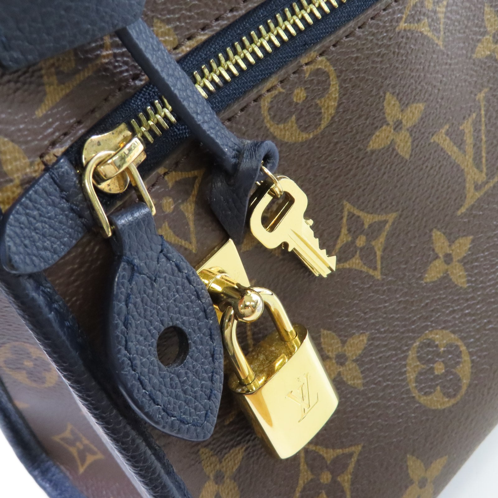 LOUIS VUITTON Monogram Popincourt PM 2Way Shoulder Bag金扣手挽肩背兩用袋啡色/寶藍色