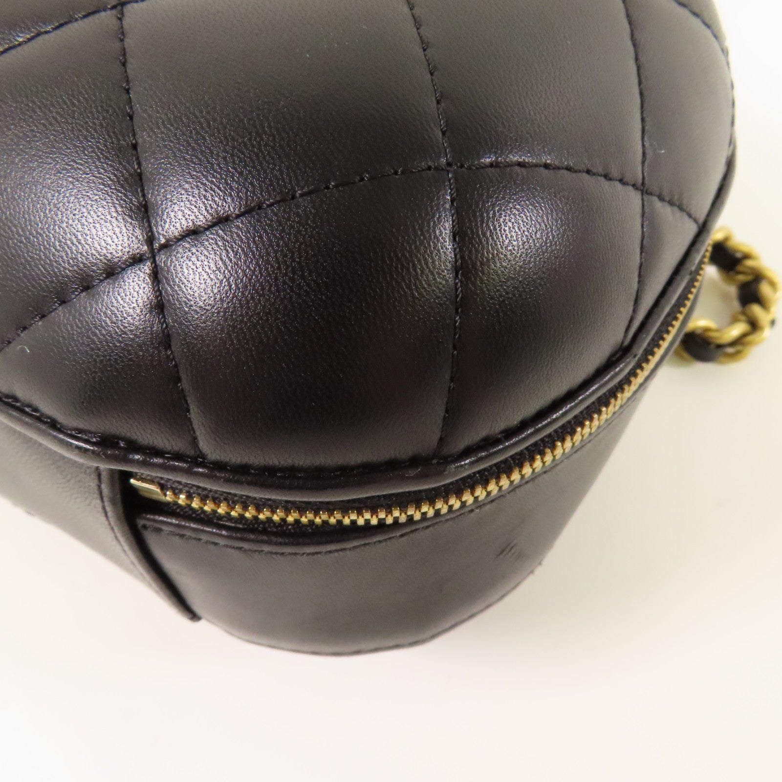 CHANEL CC GHW Small Vanity Case 2Way Shoulder Hand Bag Calfskin Leather Black