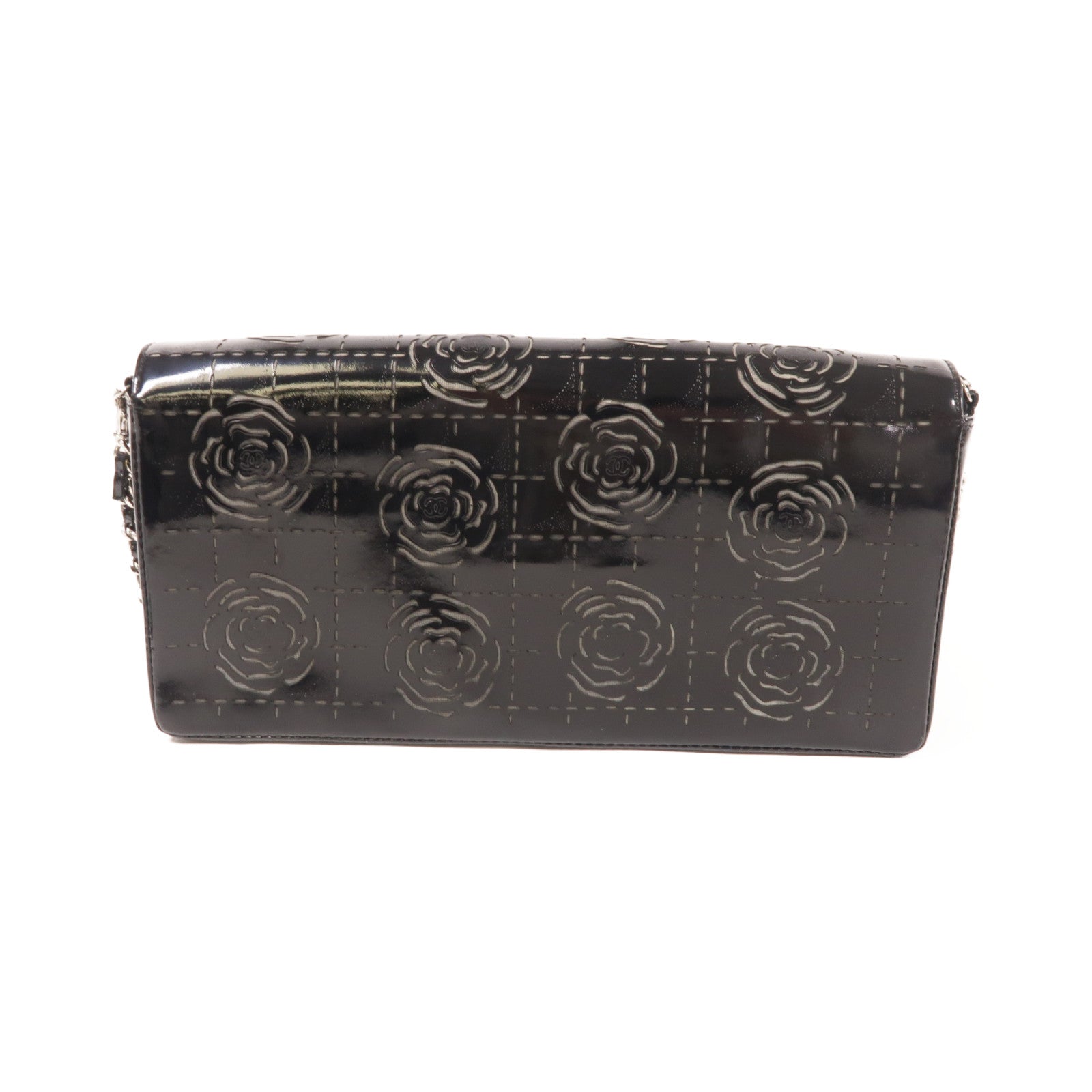 CHANEL 漆皮皮革Shoulder Bag銀扣鏈帶肩背袋