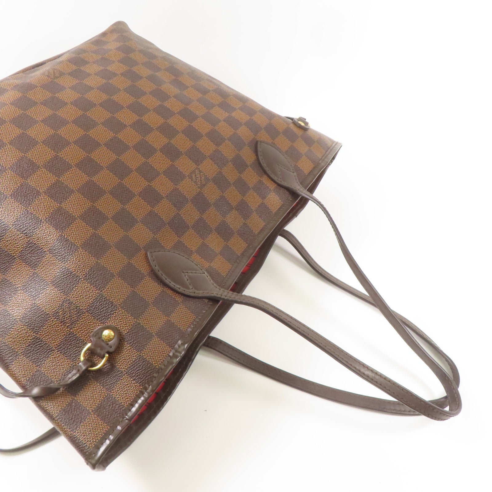 LOUIS VUITTON Damier Neverfull MM金扣肩背袋