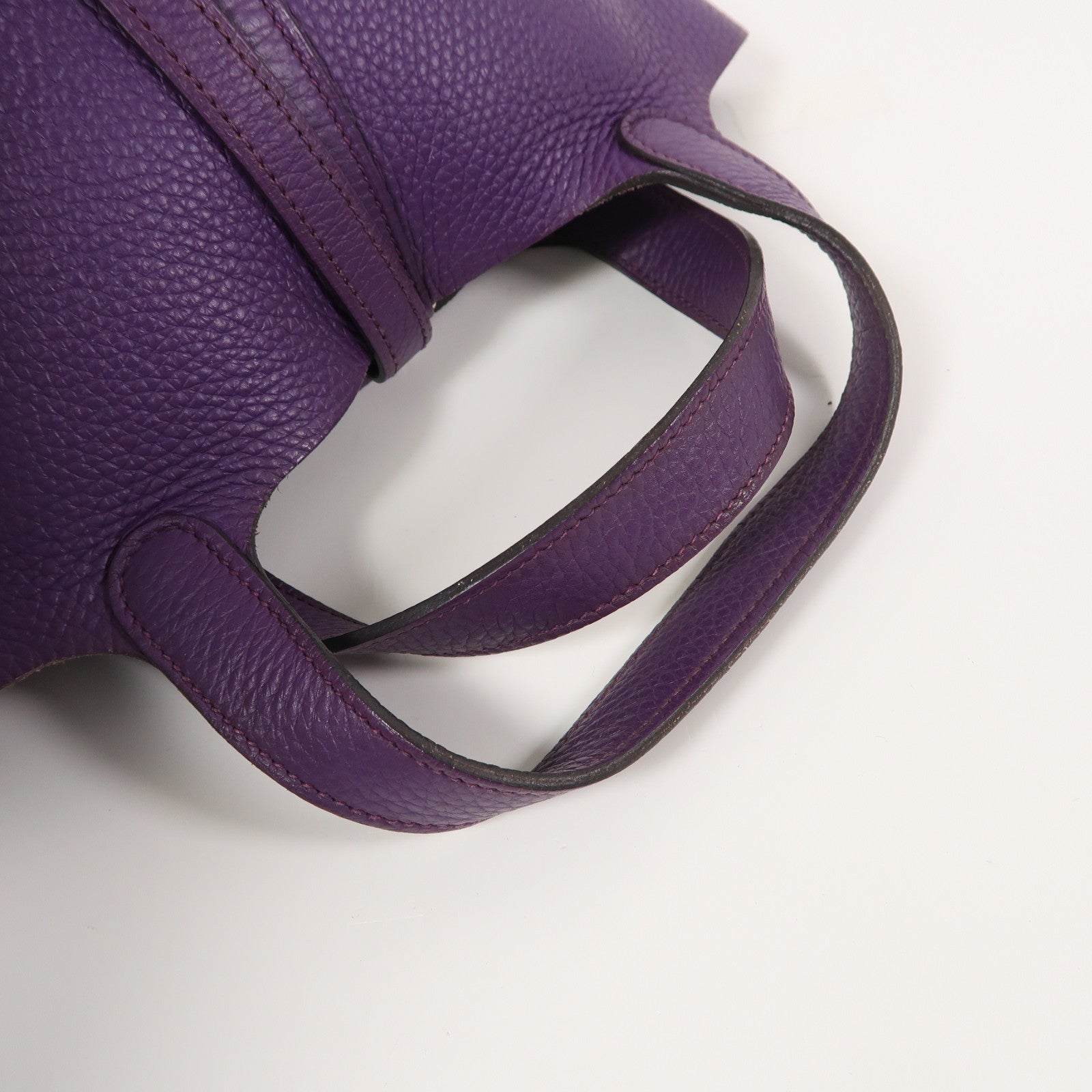 HERMES Clemence皮革Picotin Lock 18銀扣手挽袋紫色