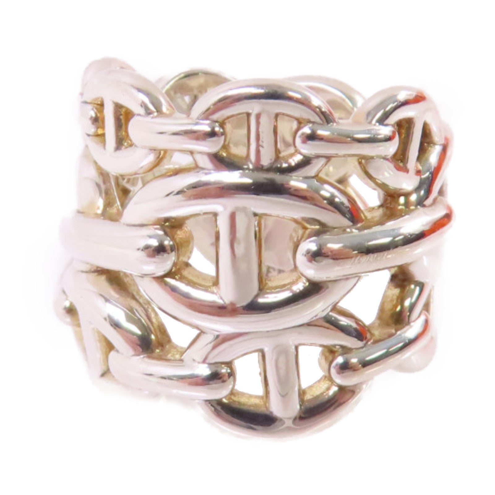HERMES 925純銀Chaine D Ancre Enchainee Large Model Ring戒指#52/US#5.5