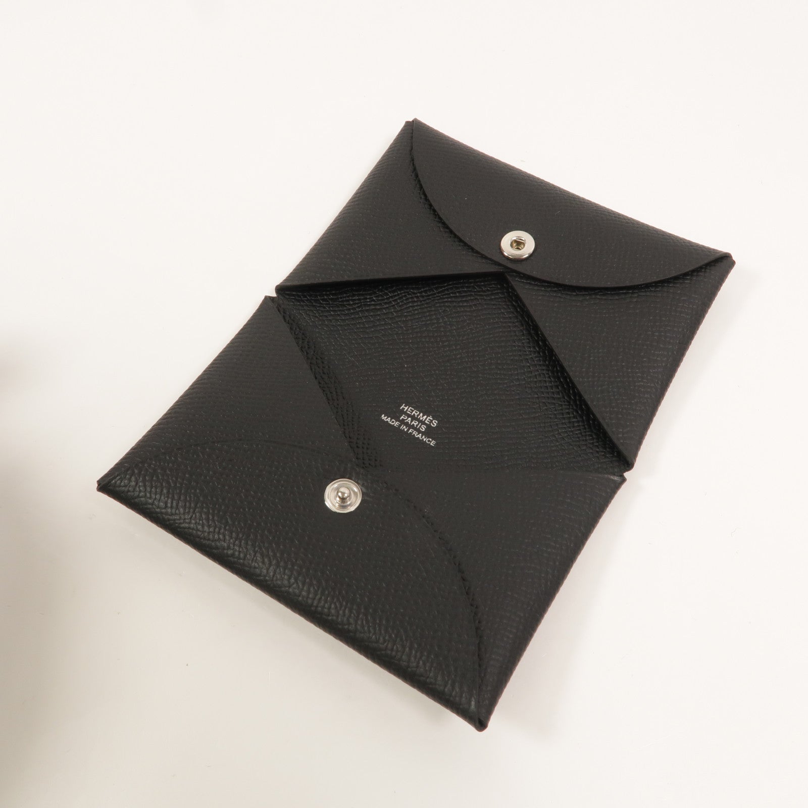 HERMES Epsom皮革Calvi卡片套Noir