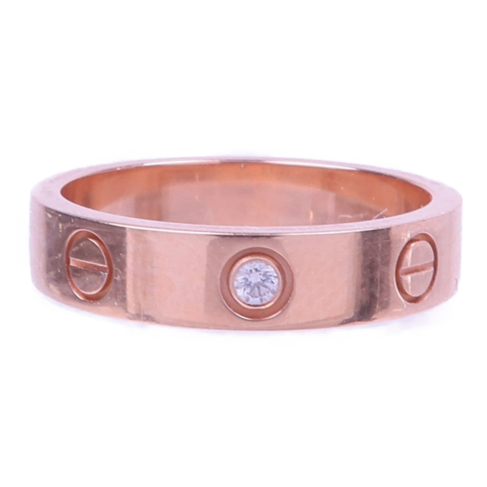 CARTIER 18K玫瑰金/鑽石Love Diamond Ring戒指Cartier#51/US#5.5