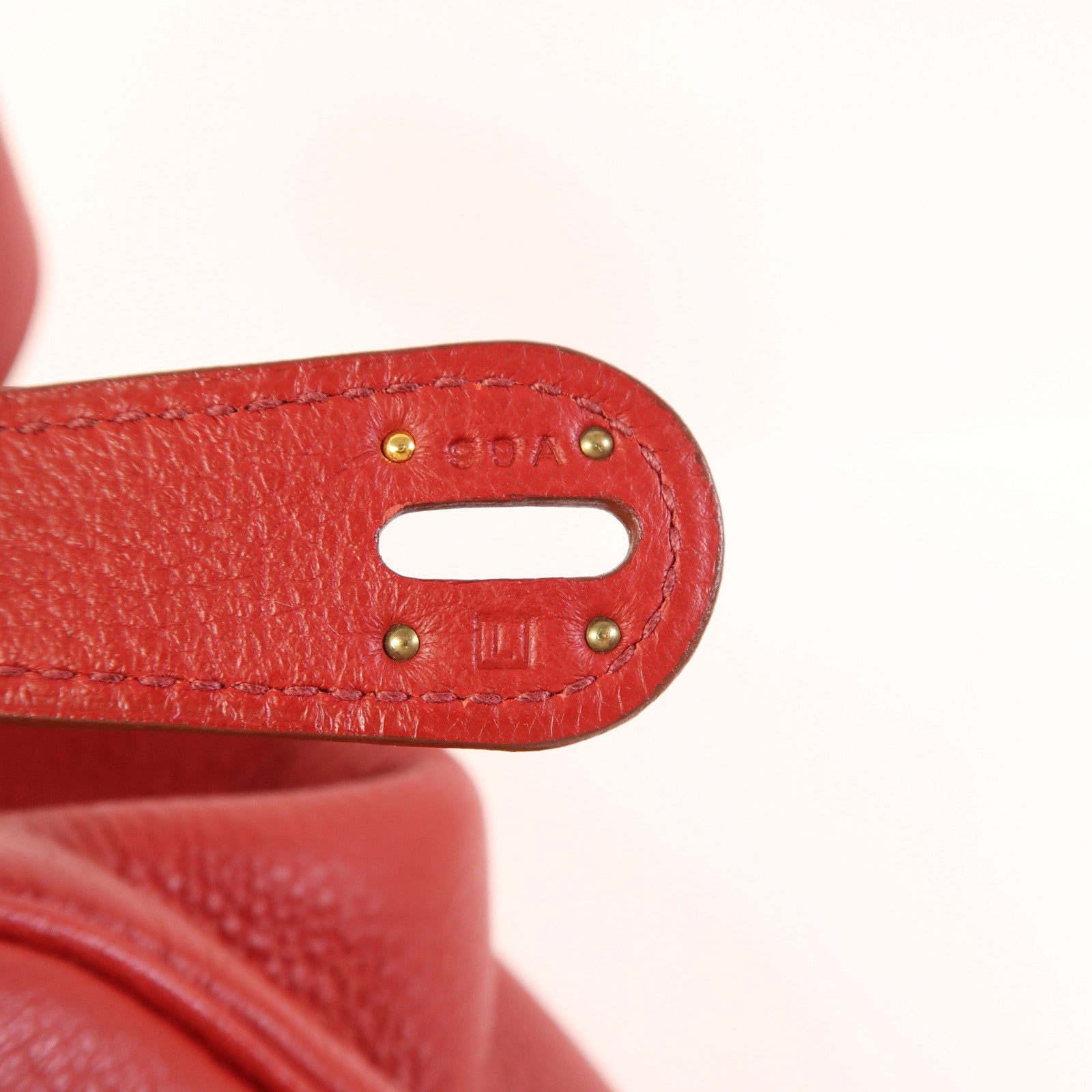 HERMES Clemence皮革Lindy 30金扣手挽肩背兩用袋 Rouge Tomate