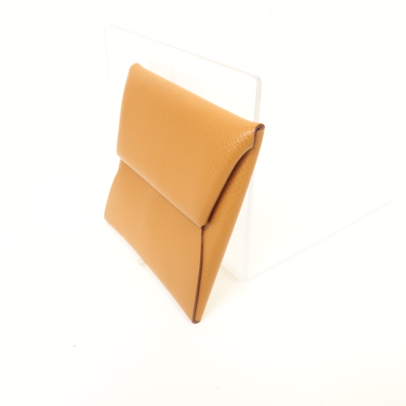 HERMES 【激減優惠】Epsom皮革Bastia Coin Case銀扣零錢包棕色