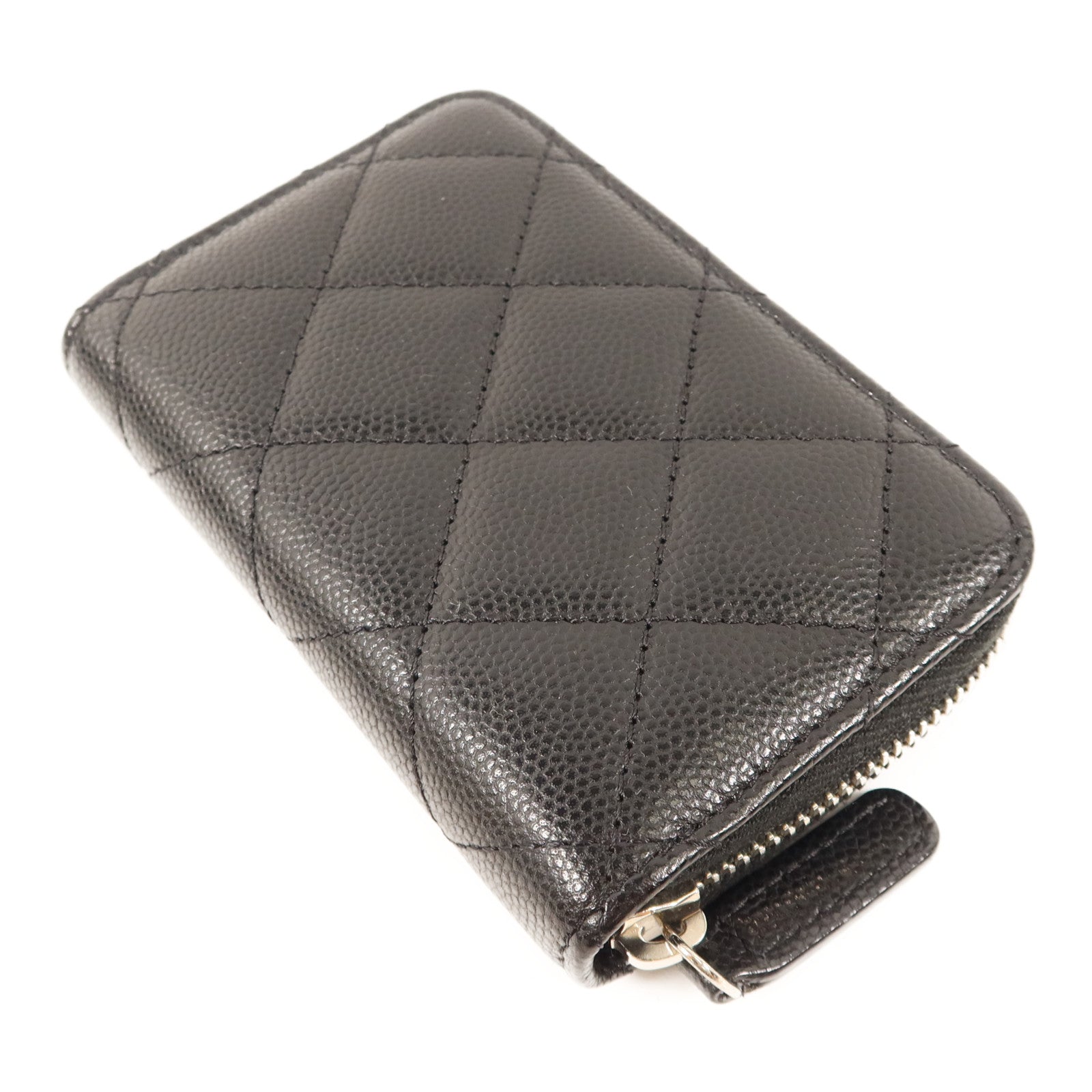 CHANEL 牛皮皮革Card Case銀扣卡片套