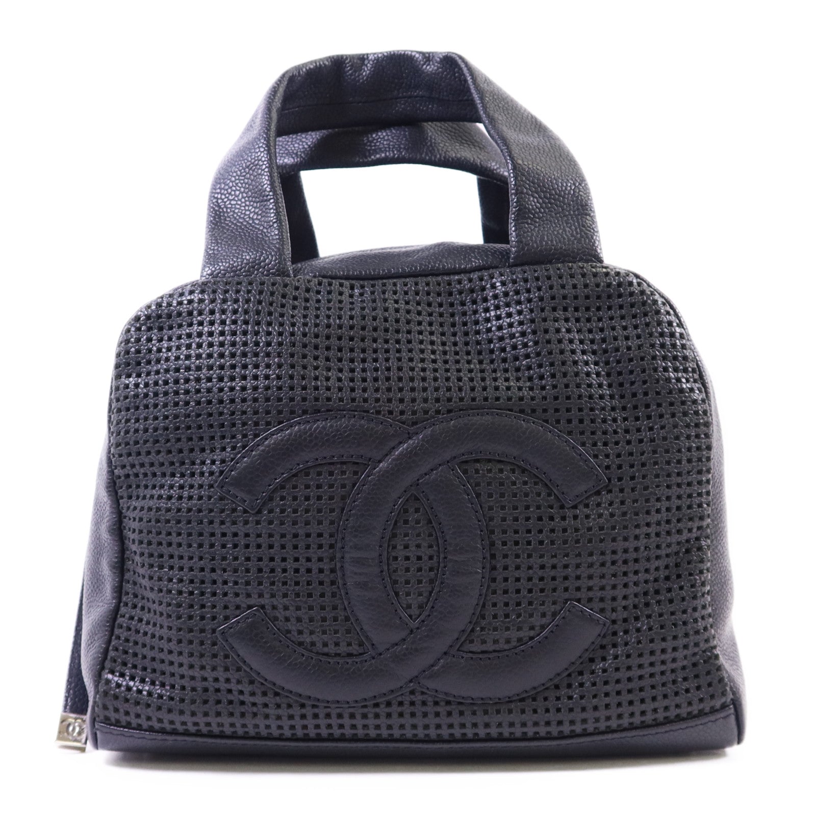 CHANEL 皮革Handbag銀扣手挽袋