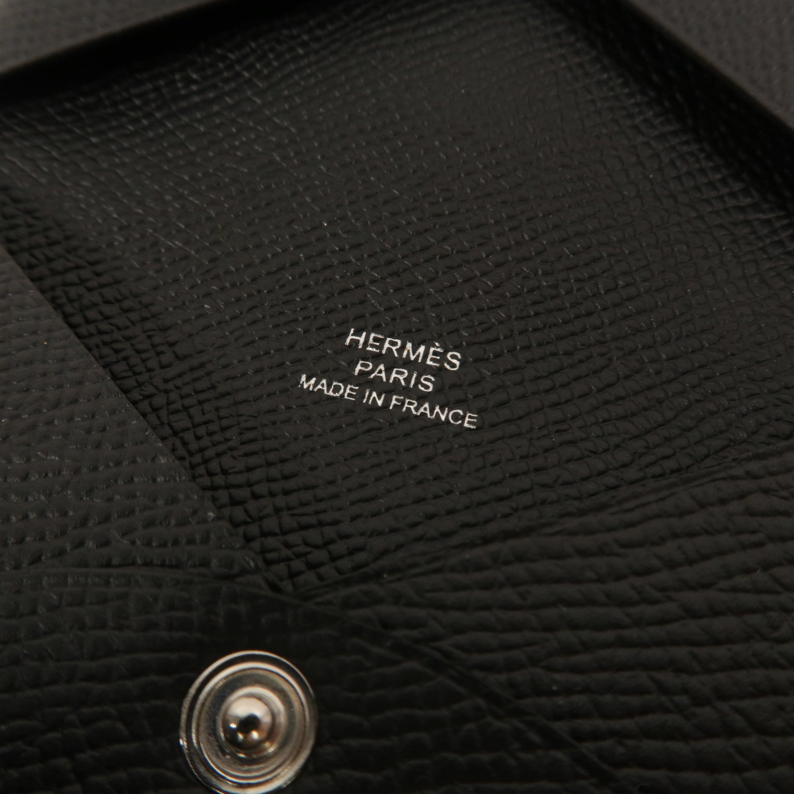 HERMES Epsom皮革Calvi卡片套Noir