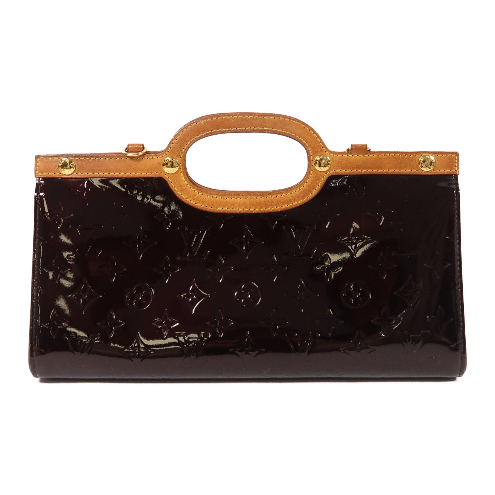 LOUIS VUITTON Monogram Vernis Roxbury Drive金扣手挽肩背兩用袋酒紅色