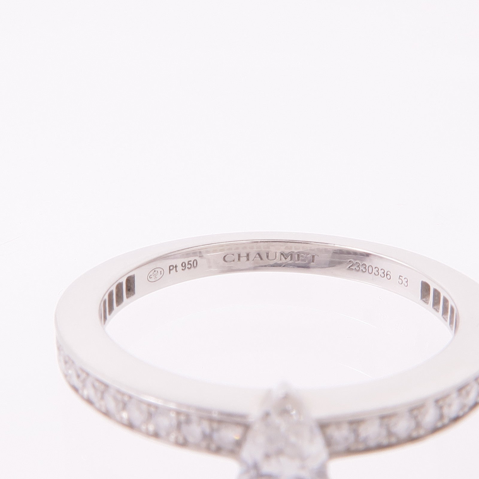 Chaumet PT950鉑金Triomphe De Chaumet Ring鑽石戒指US#6.5