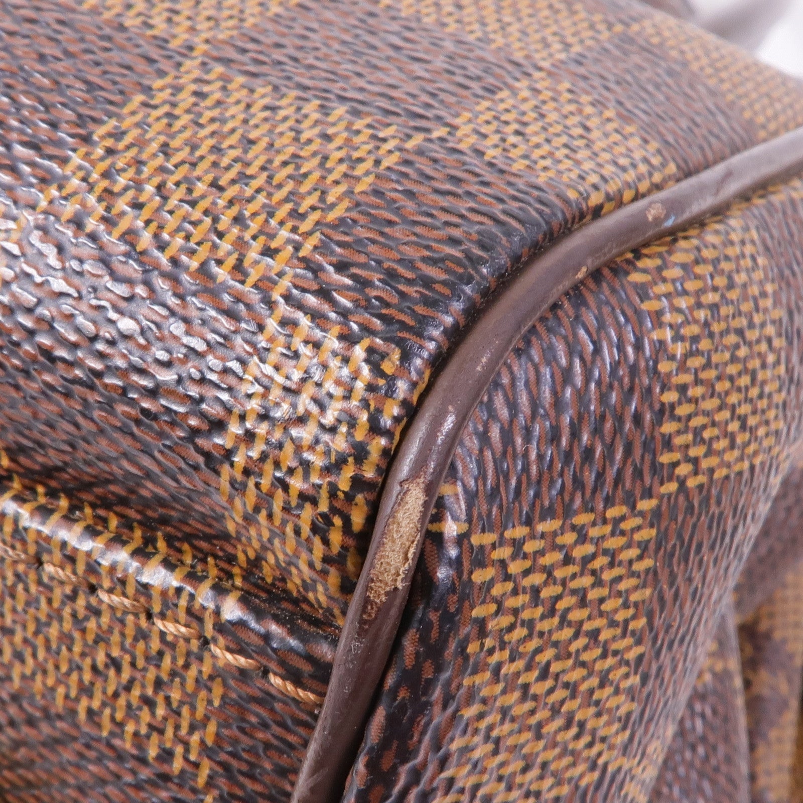 LOUIS VUITTON Damier Trevi金扣手挽肩背兩用袋棕色