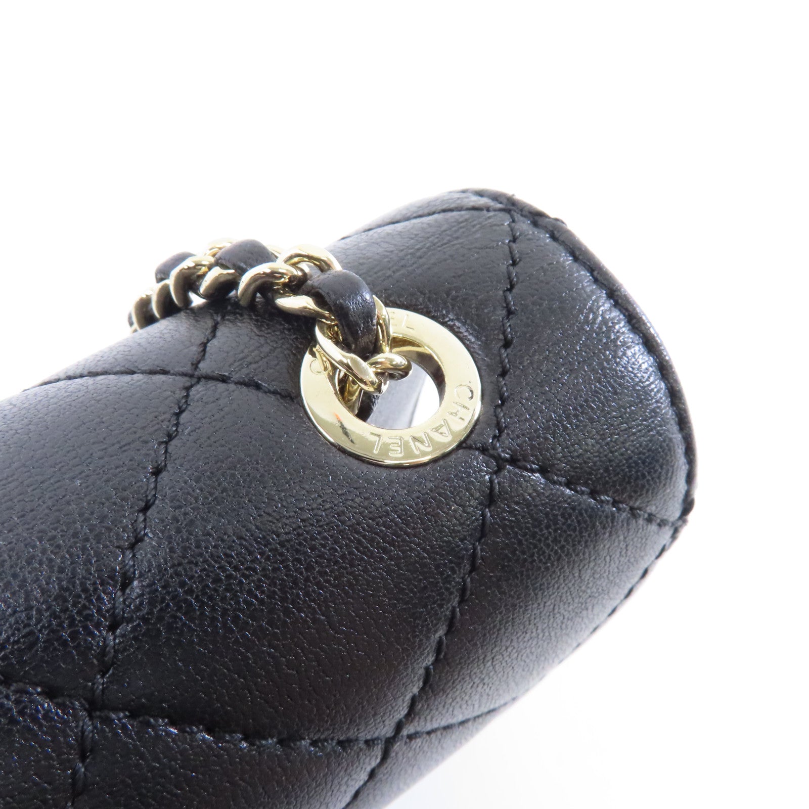 CHANEL 菱格牛皮皮革Beauty Lock Flap金扣鏈帶肩背袋黑色