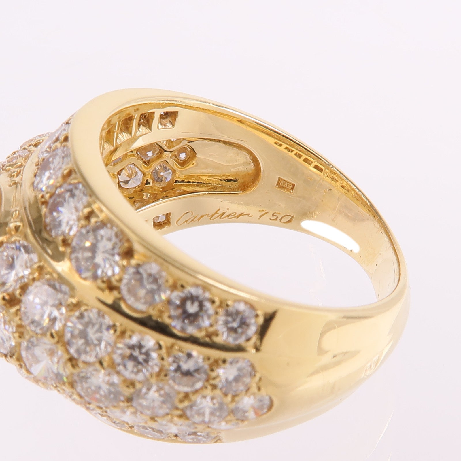 CARTIER 18K黃金Cartier London 1980 Ring珍珠/鑽石戒指Cartier#53/US#6