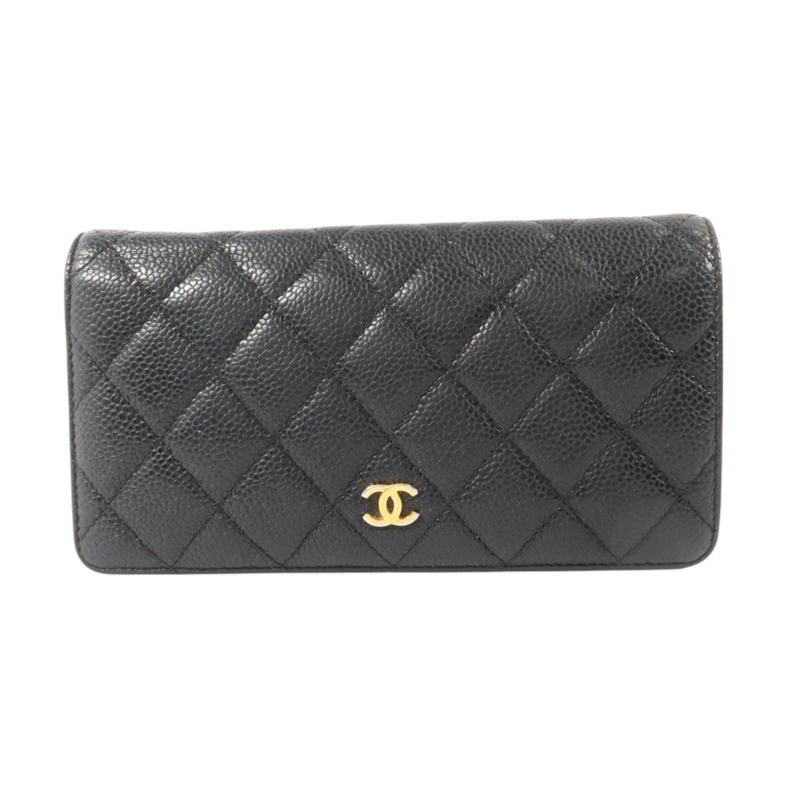 CHANEL 牛皮皮革Classic Long Flap Wallet金扣長錢包