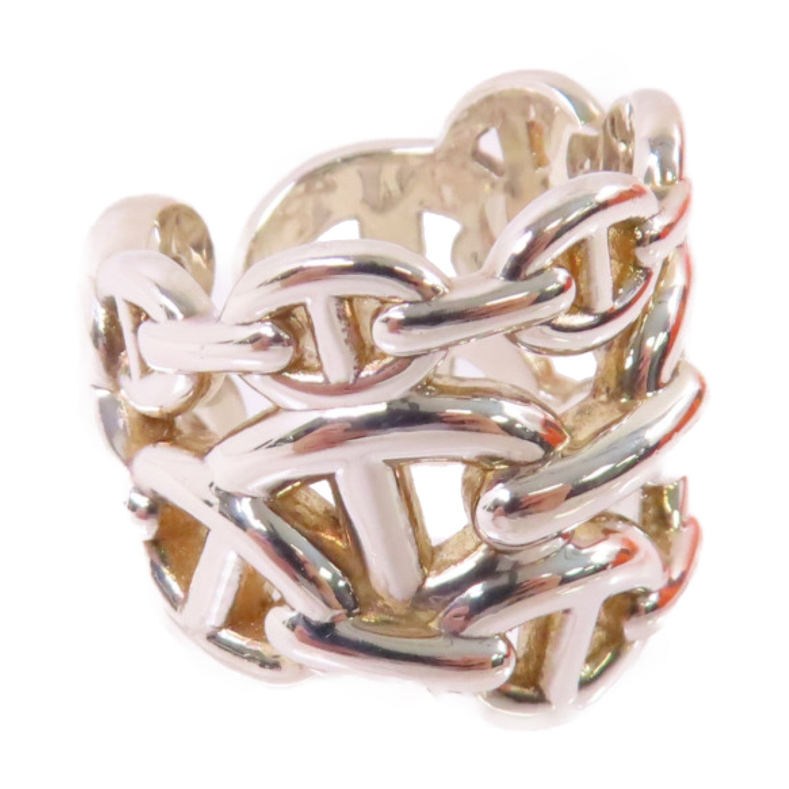 HERMES 925純銀Chaine D Ancre Enchainee Large Model Ring戒指#52/US#5.5